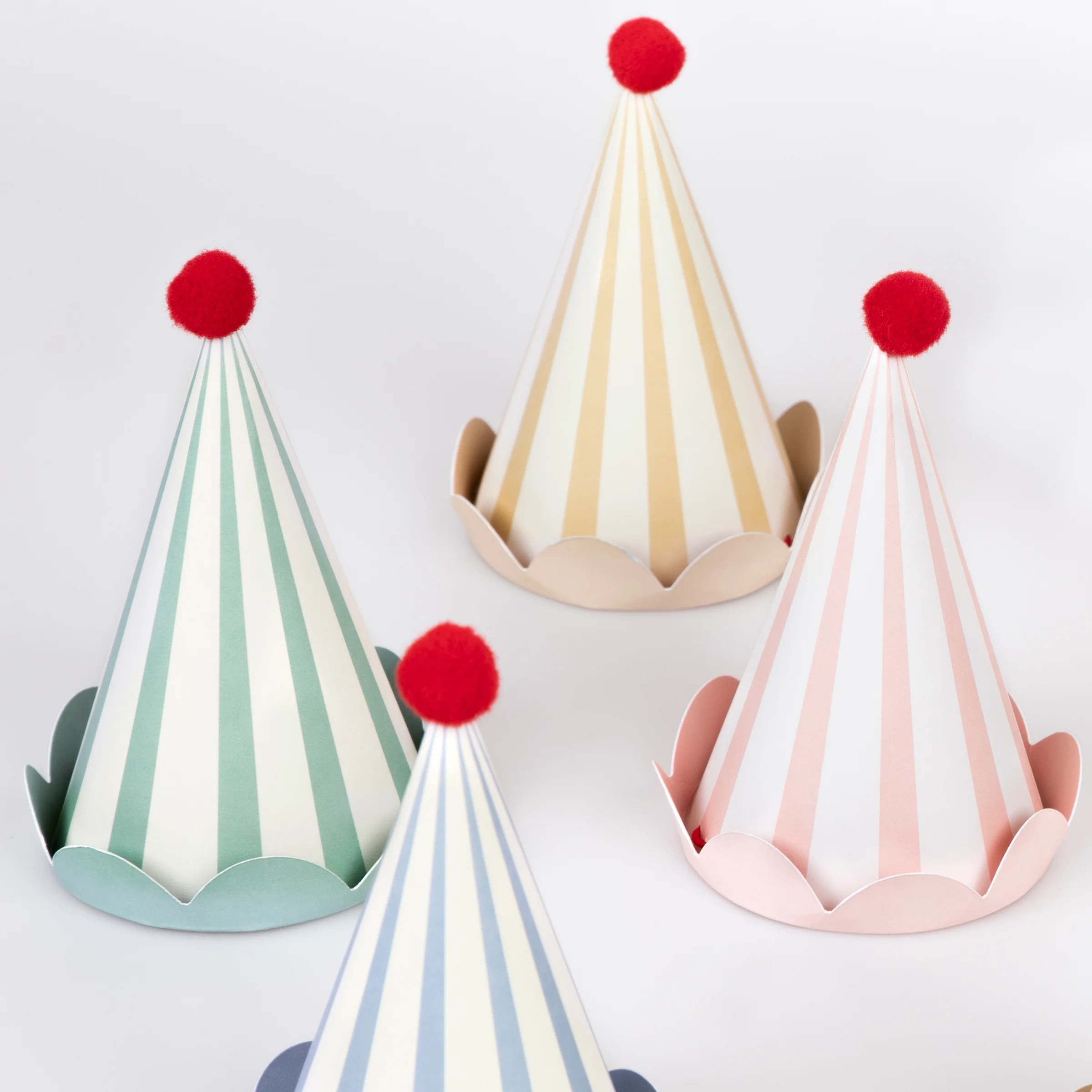 Stripe Pastel Party Hats (x 8) - Image 3