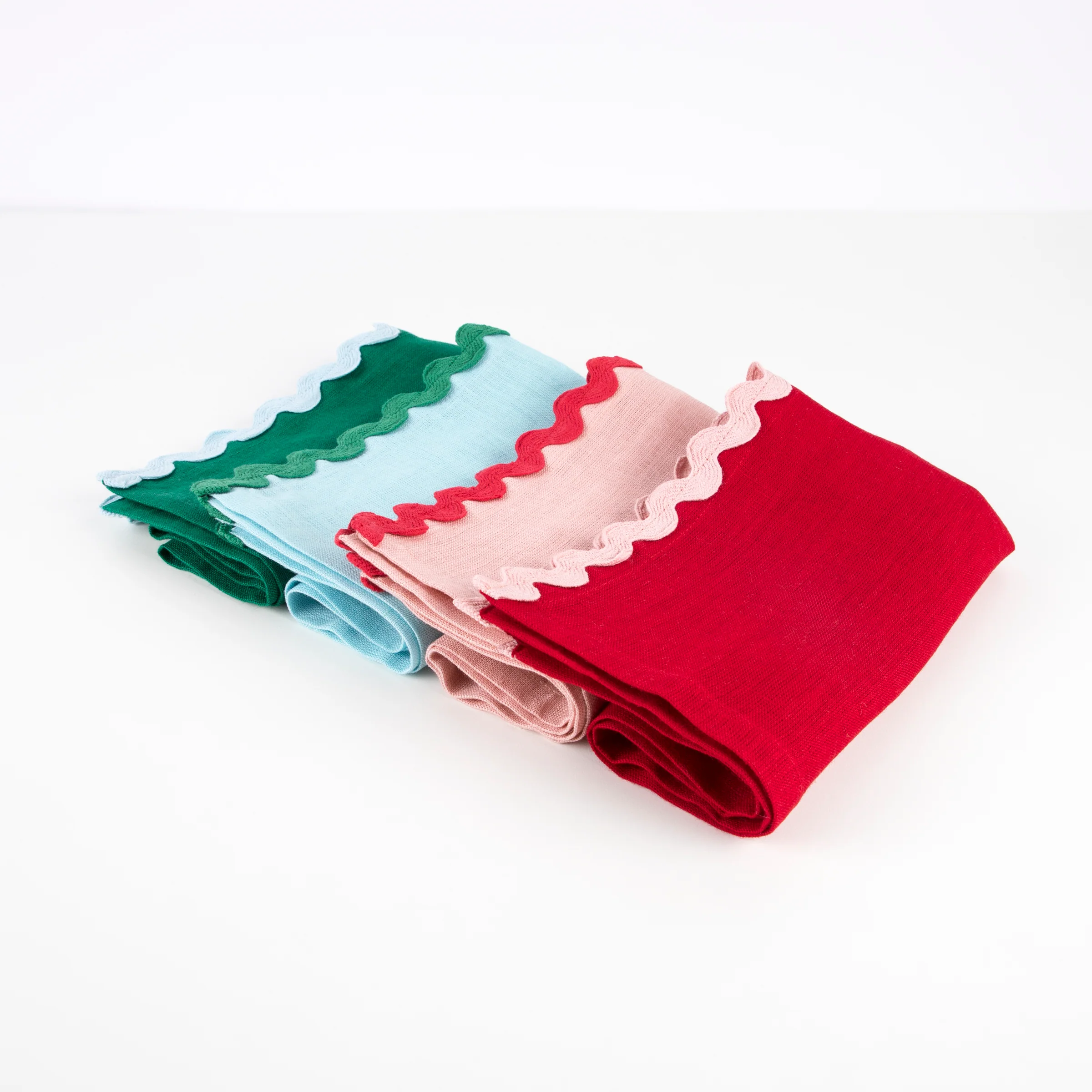 Assorted Ricrac Fabric Napkins (x 4) - Image 3
