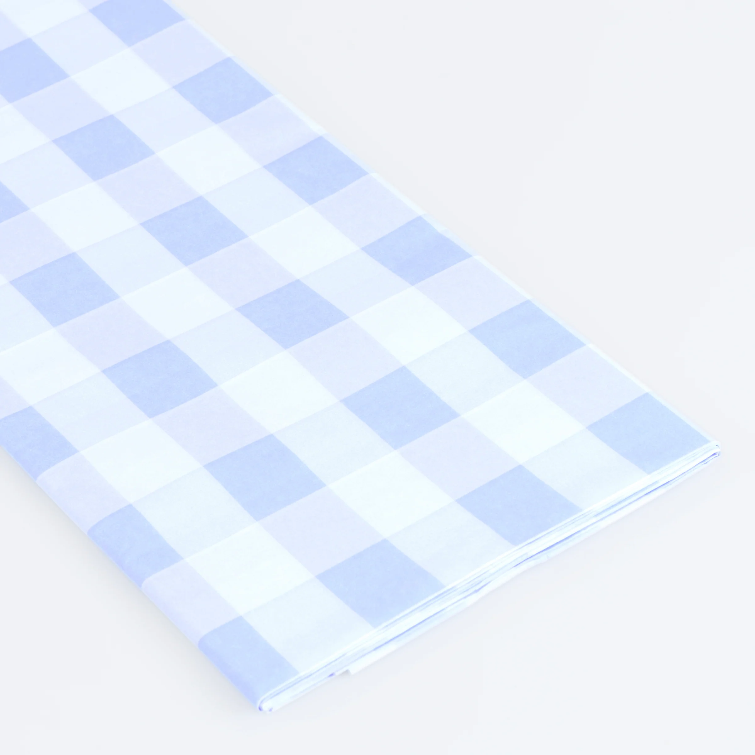 Blue Gingham Paper Tablecloth - Image 2