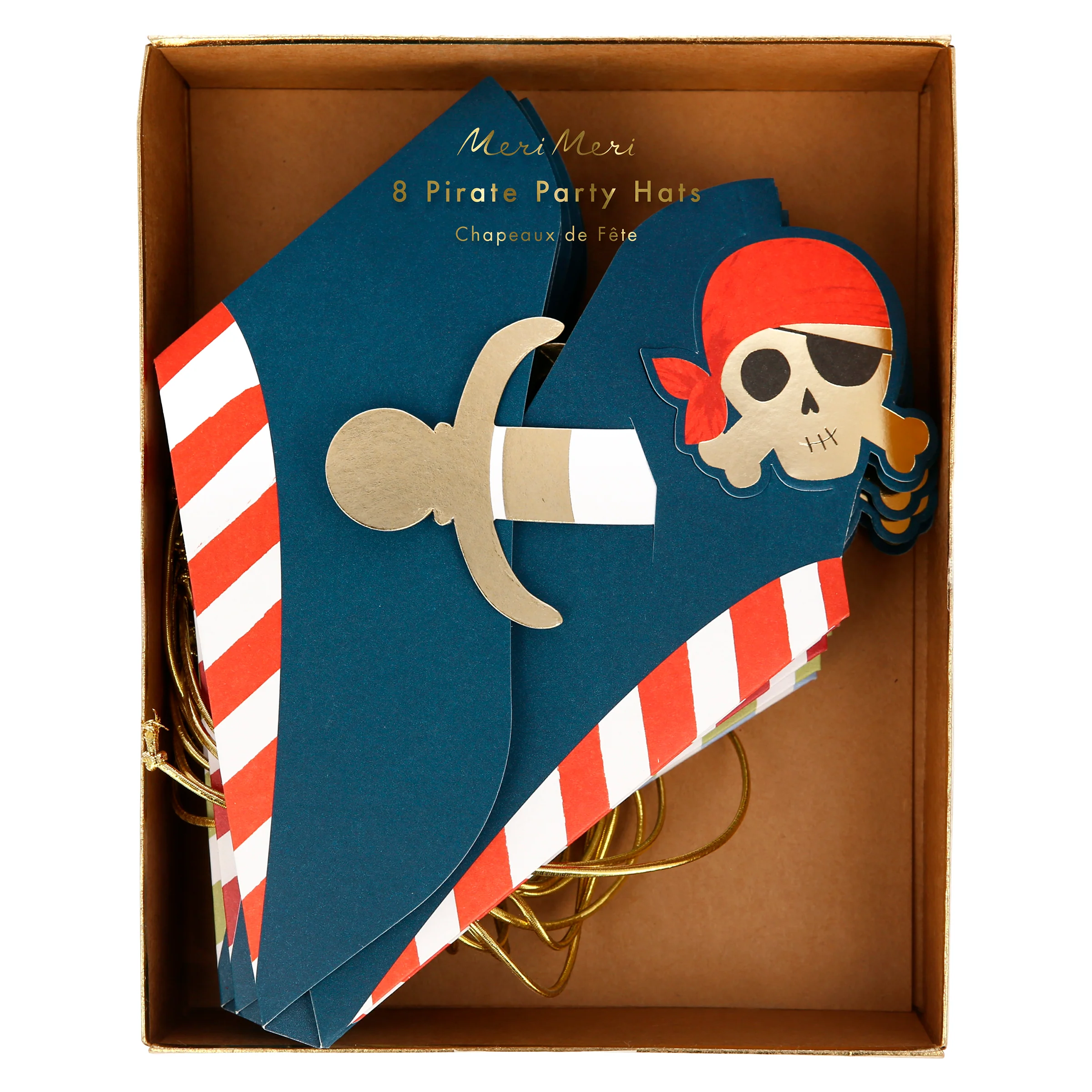 Blue Pirate Party Hats (x 8) - Image 10