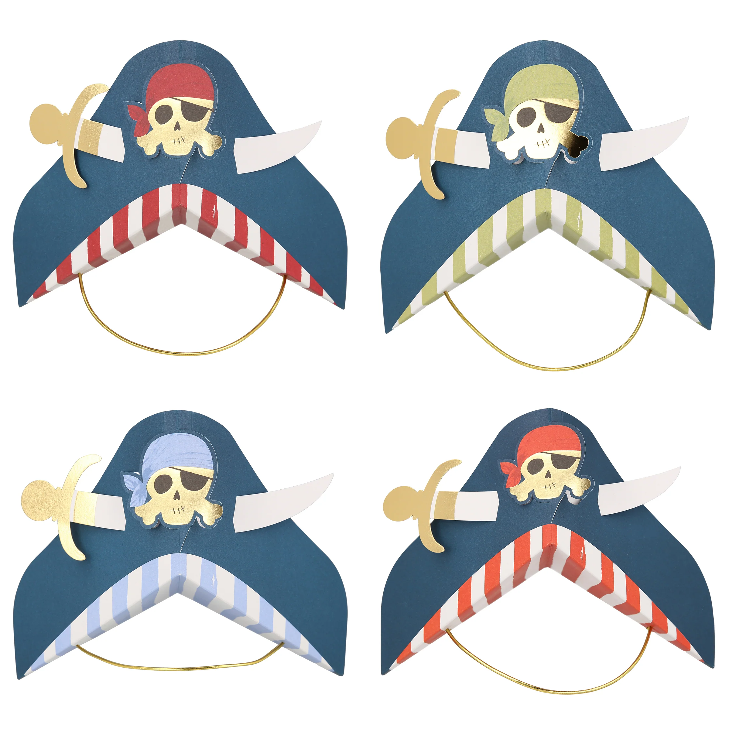 Blue Pirate Party Hats (x 8) - Image 5