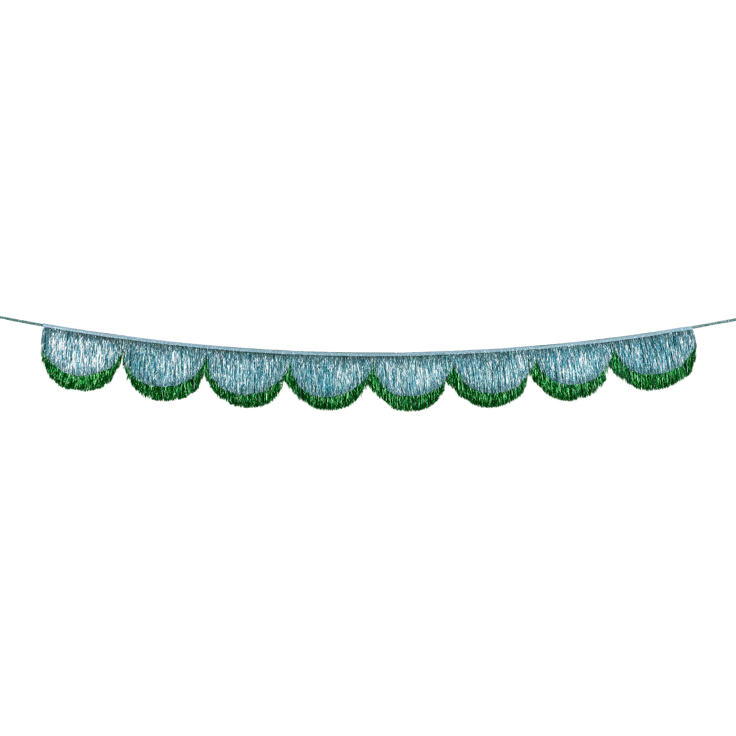 Blue Tinsel Scallop Garland - Image 3