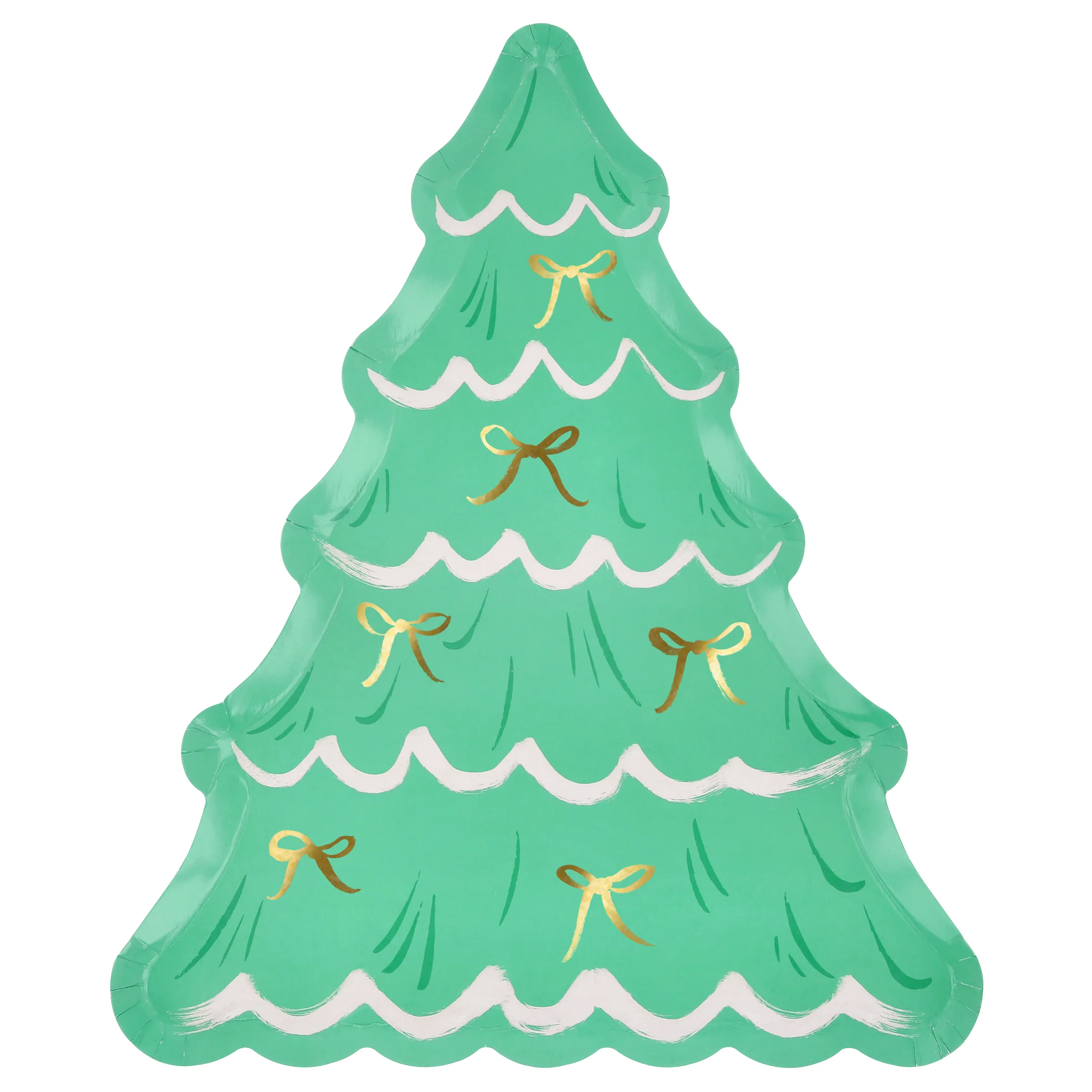 Christmas Tree With Bows Plates (x 8) - Image 4