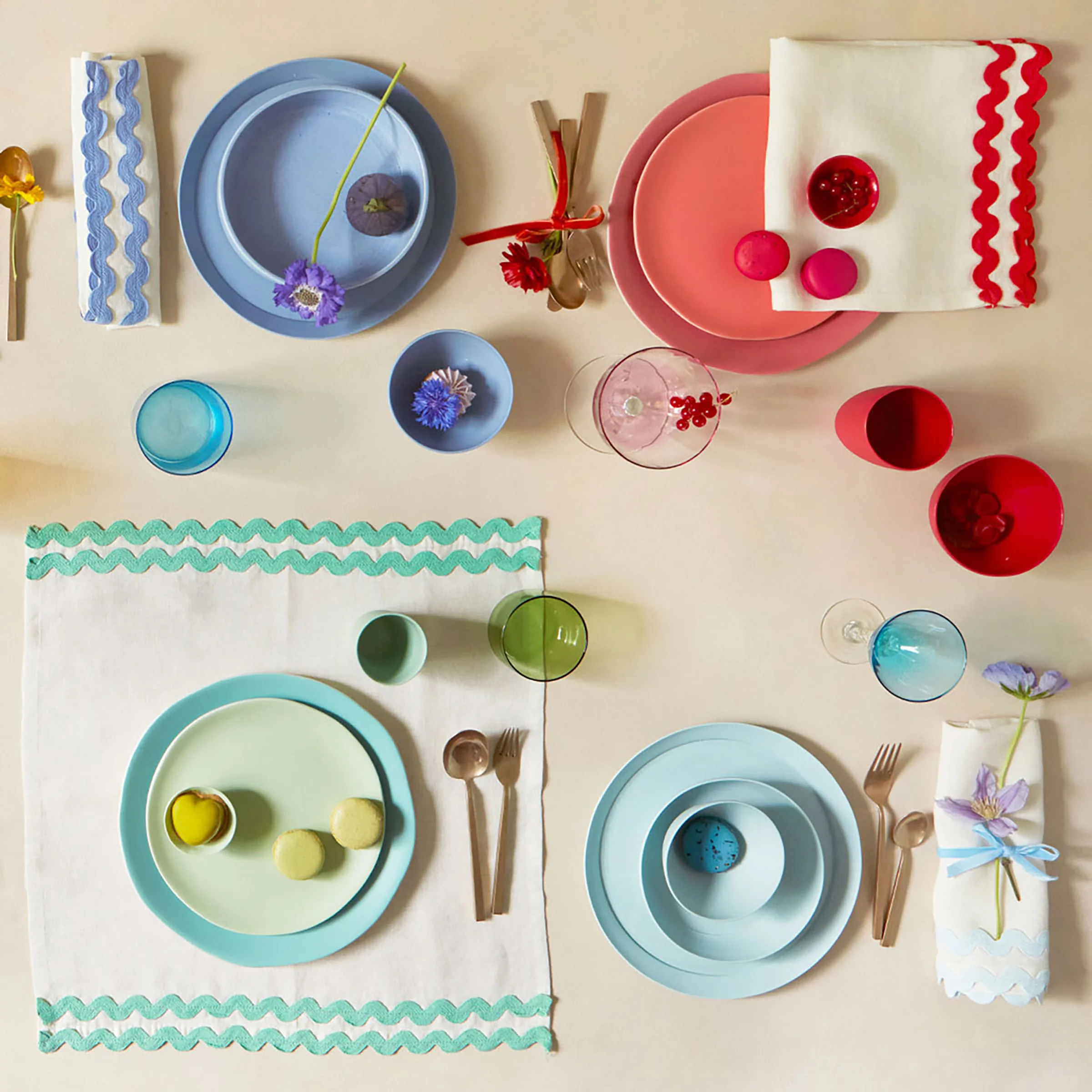 Colourful Ricrac Fabric Napkins (x 6) - Image 3