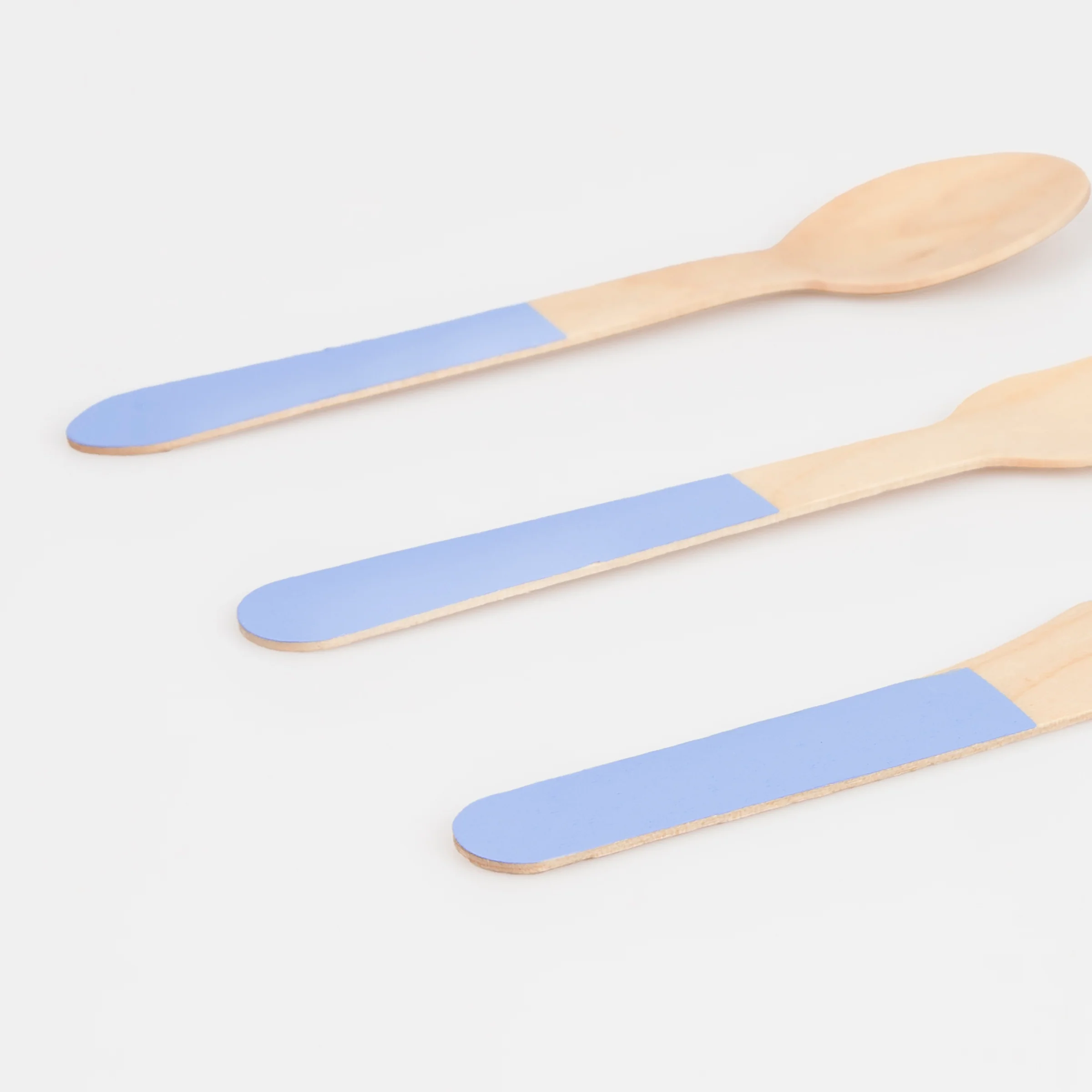 Cornflower Blue Wooden Cutlery Set (x 24) - Image 3