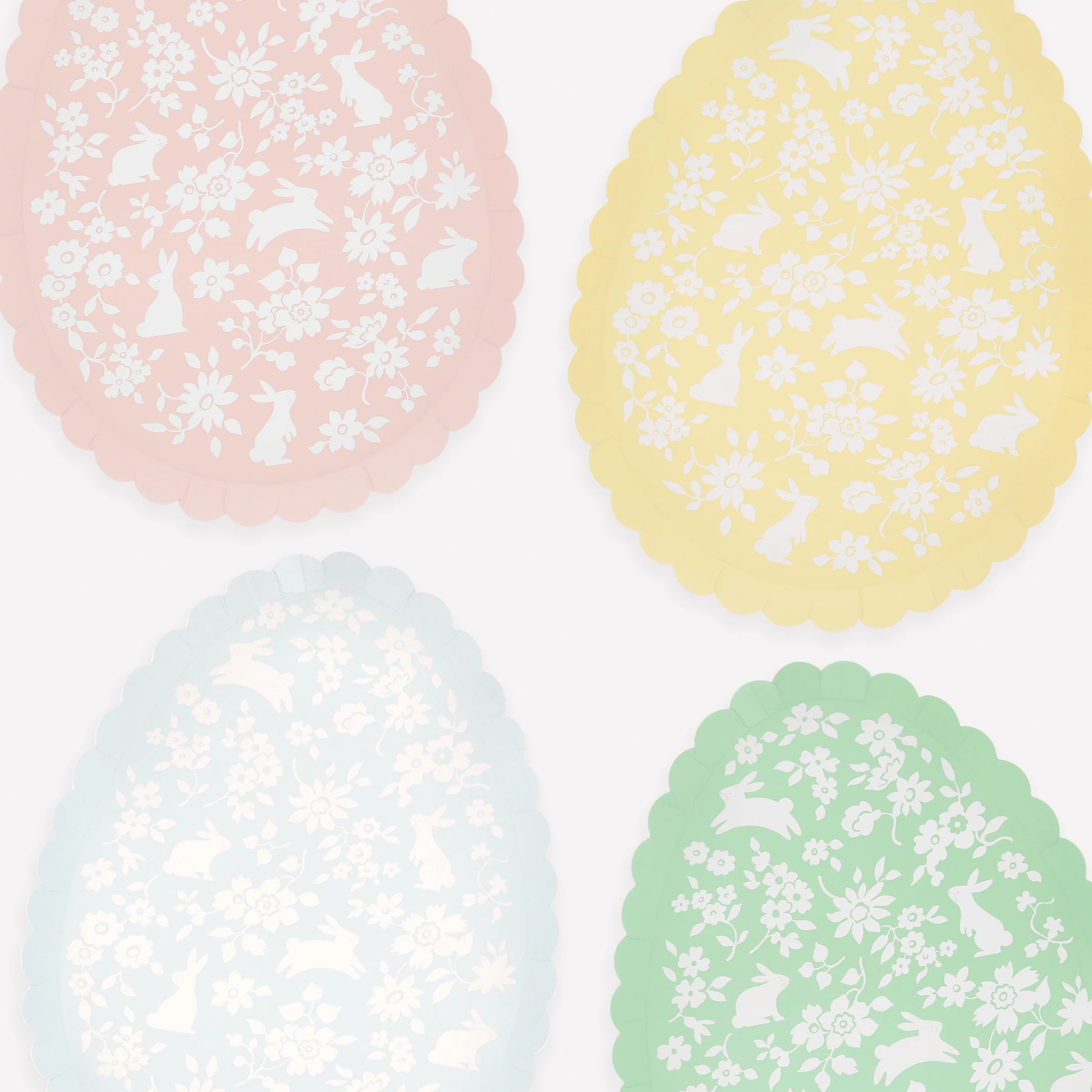Ditsy Bunny Egg Plates (x 8)