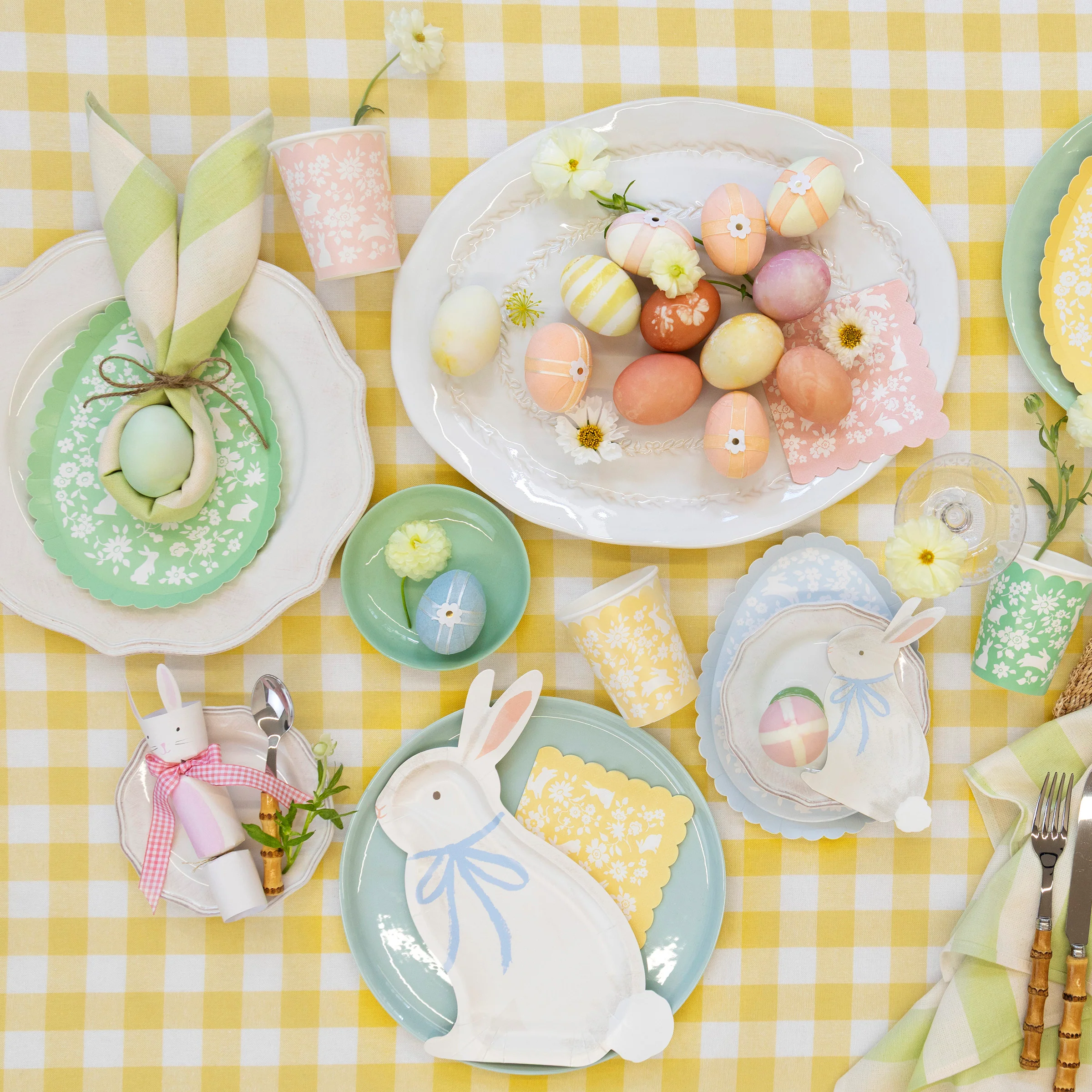 Ditsy Bunny Egg Plates (x 8) - Image 2