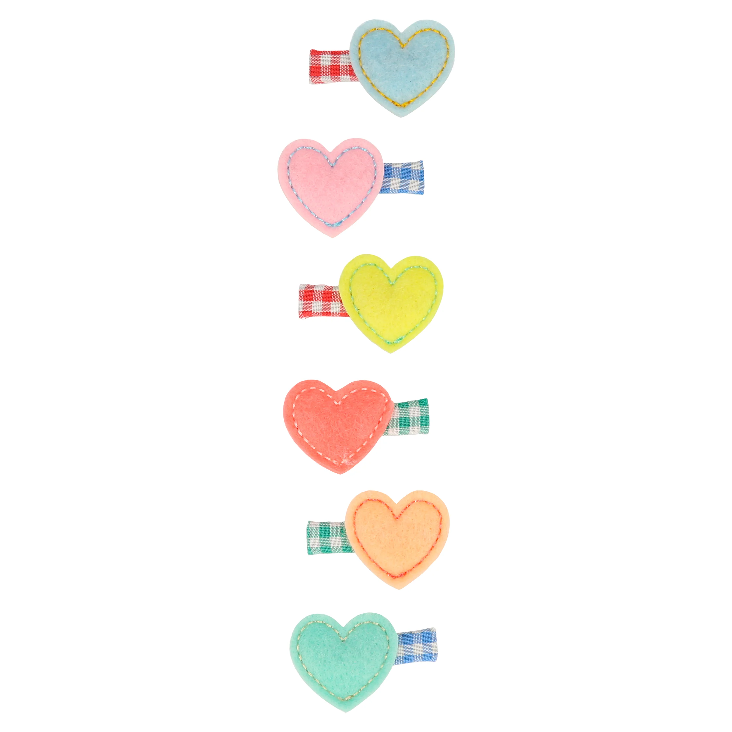 Felt Heart Hair Clips (x 6) - Image 5