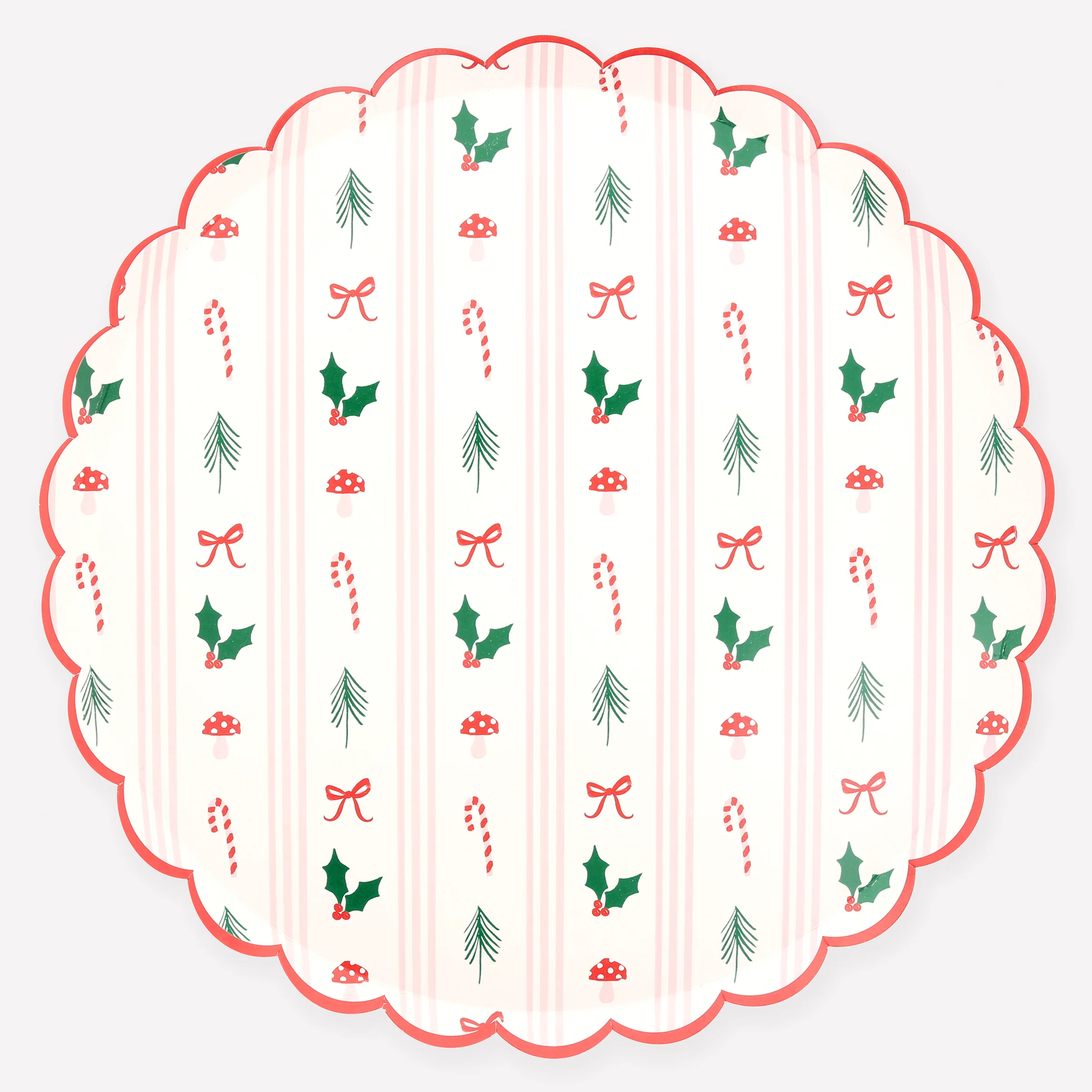 Festive Icon Stripes Dinner Plates (x 8)