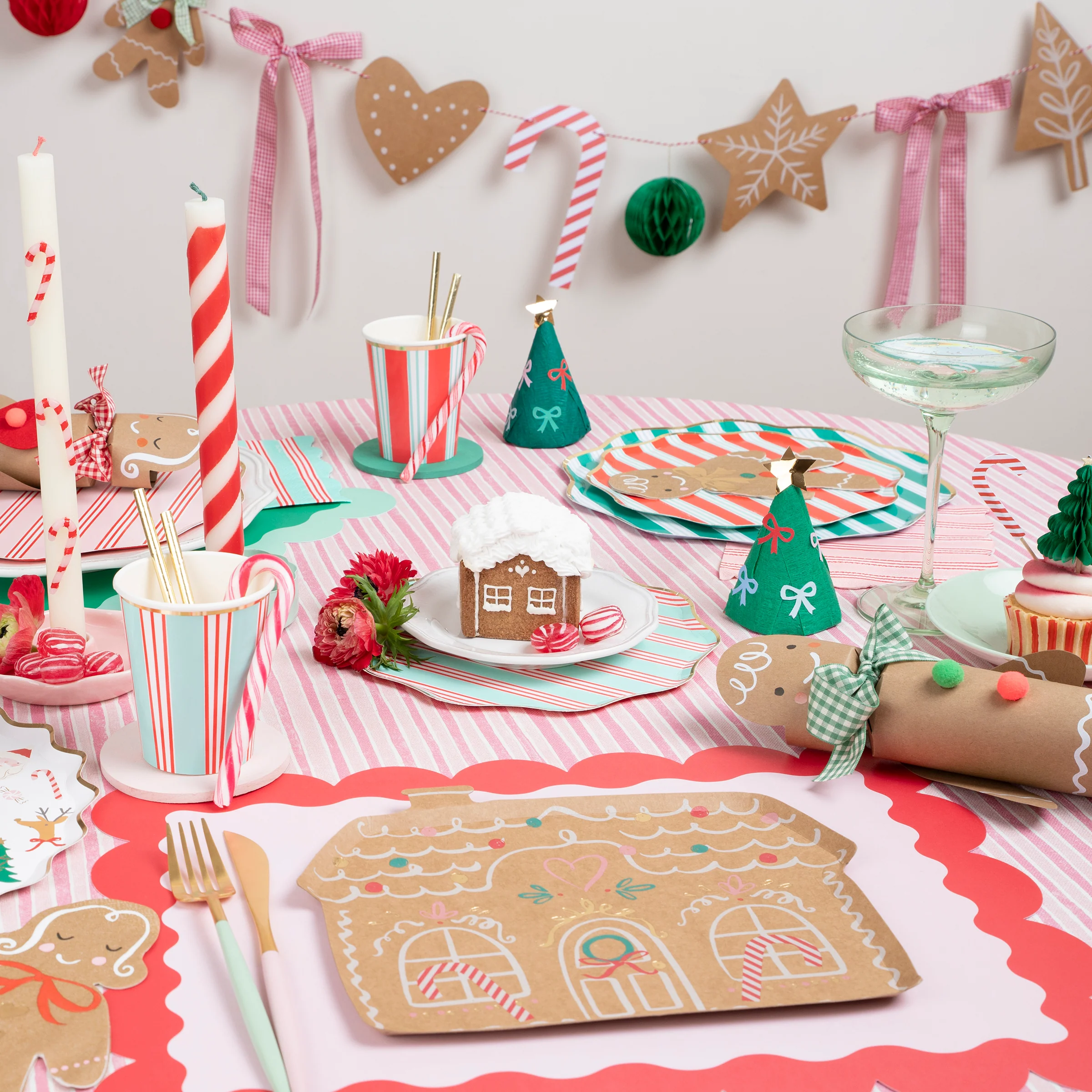 Festive Stripe Side Plates (x 8) - Image 2