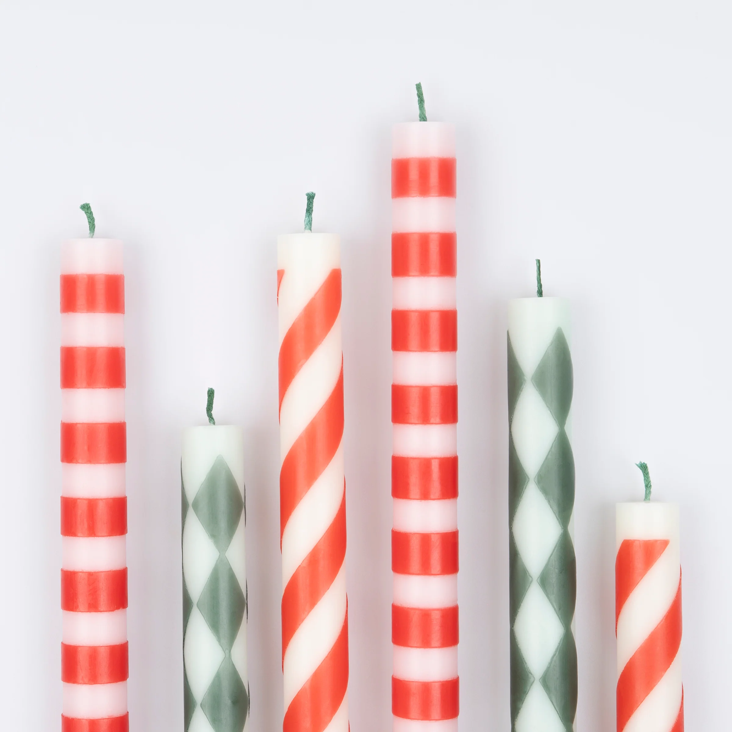 Festive Pattern Table Candles (x 6) - Image 3