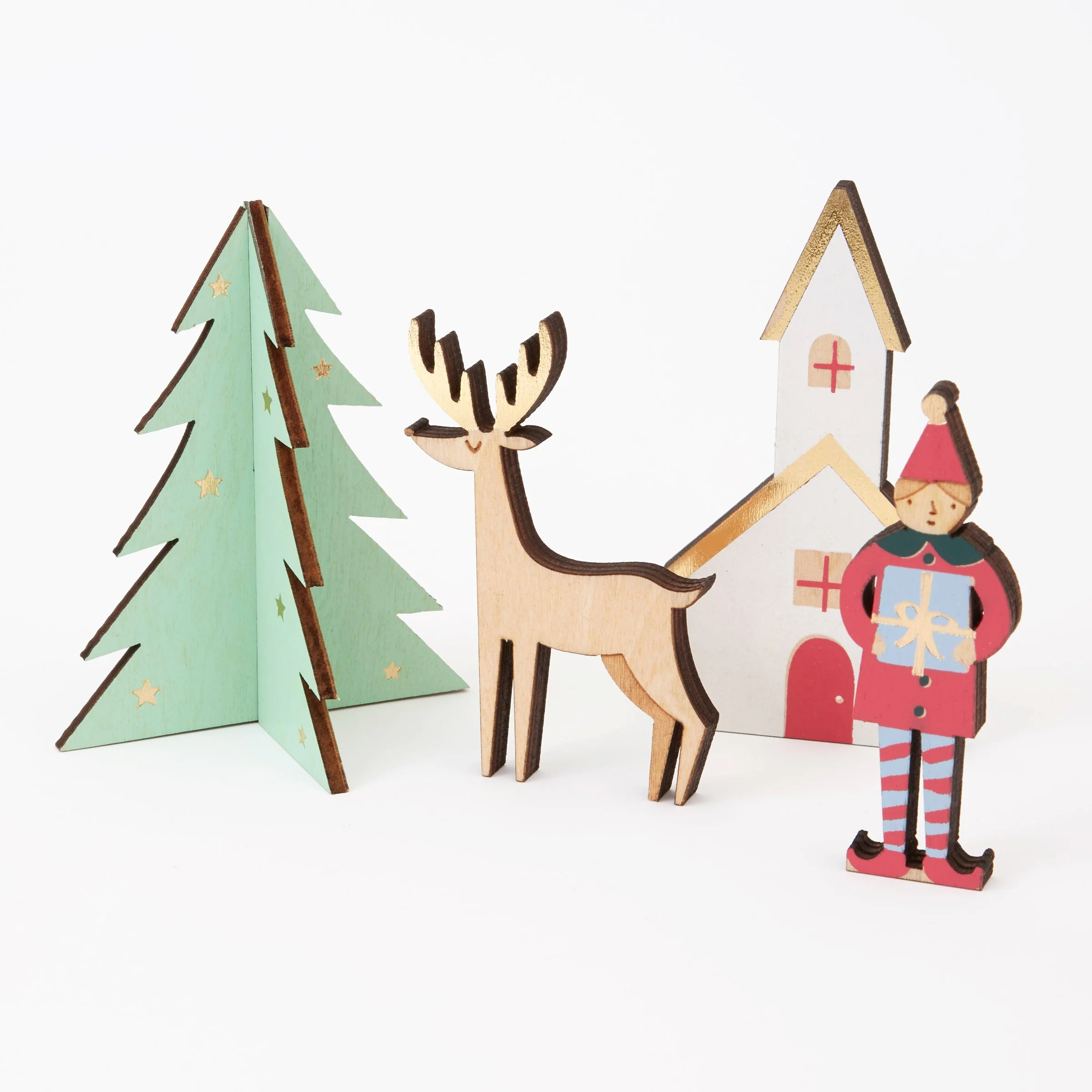 Festive Village Wooden Advent Calendar - Image 3