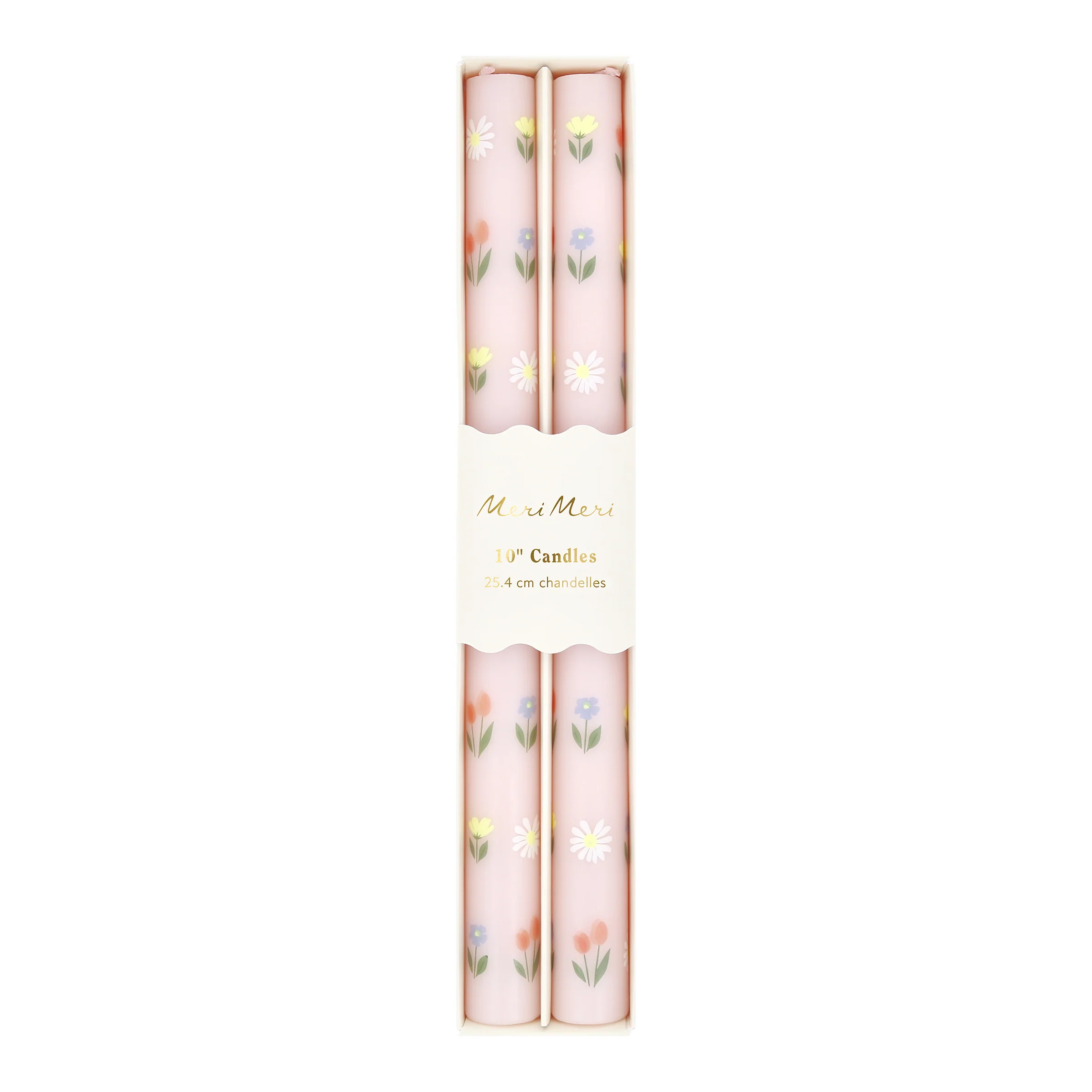 Floral Pattern Table Candles (x 2) - Image 4