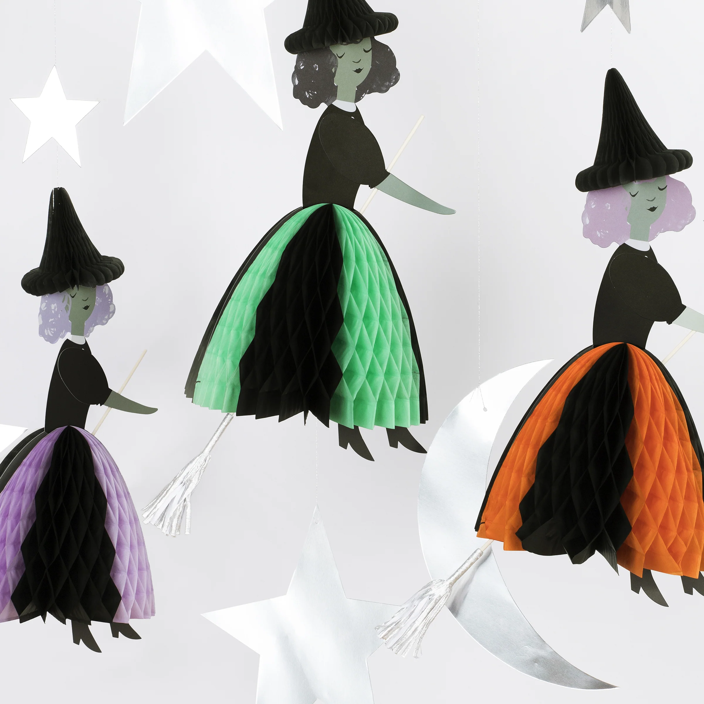 Flying Honeycomb Witch Decorations (x 3) - Image 3