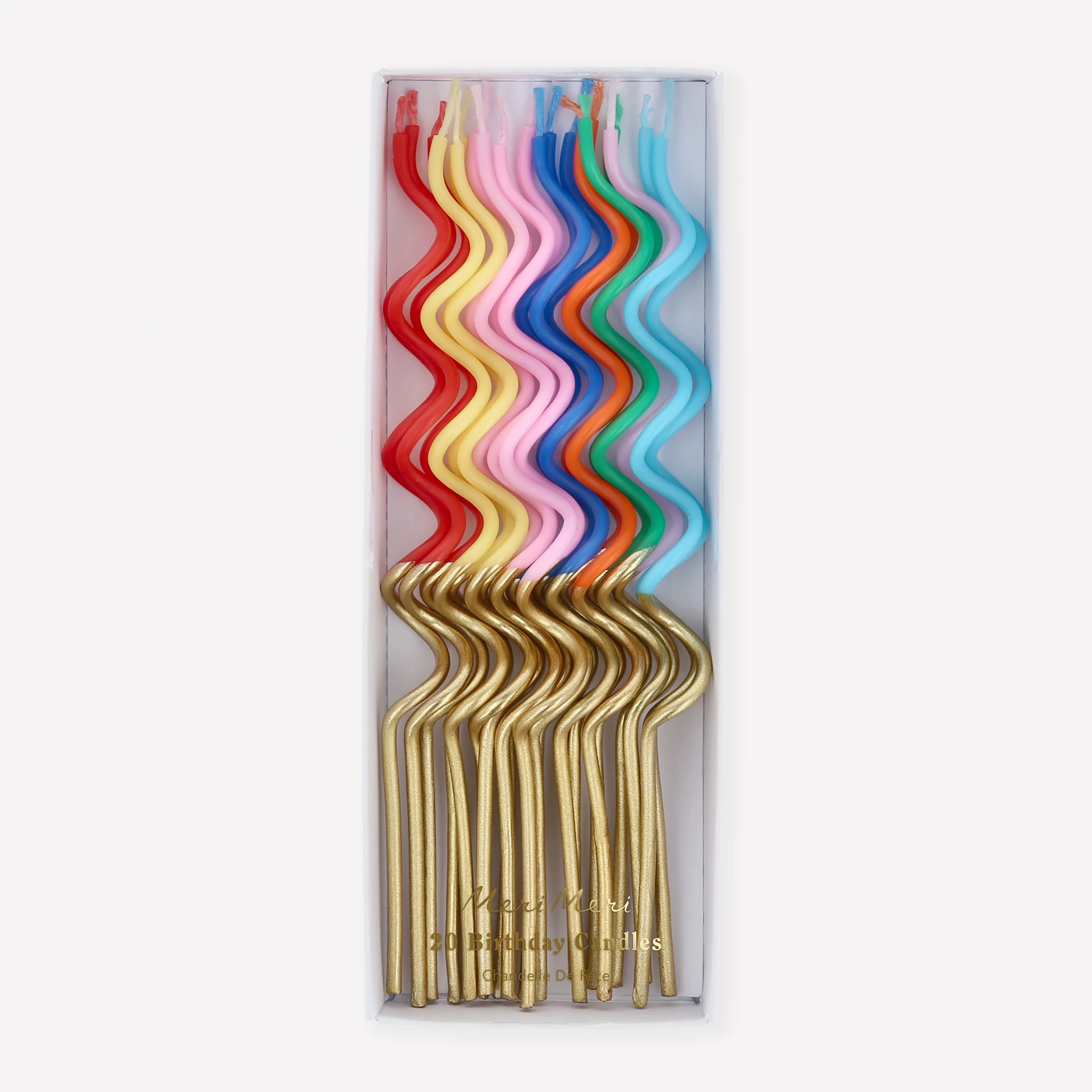 Gold Dipped Swirly Candles (x 20)