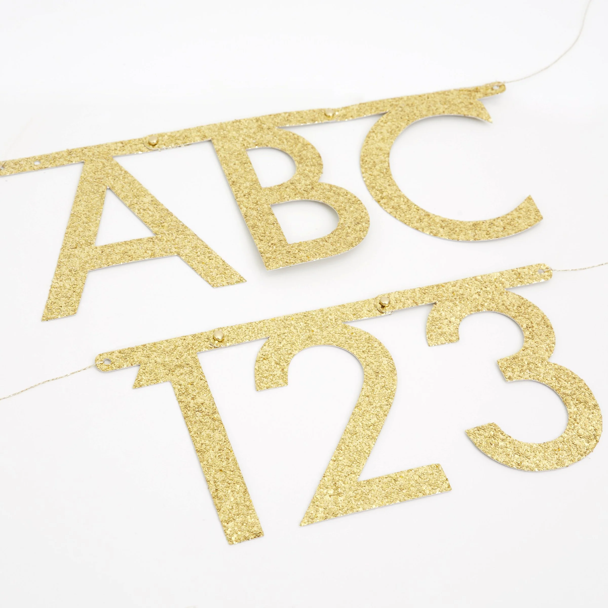 Gold Glitter Letter Garland Set - Image 2