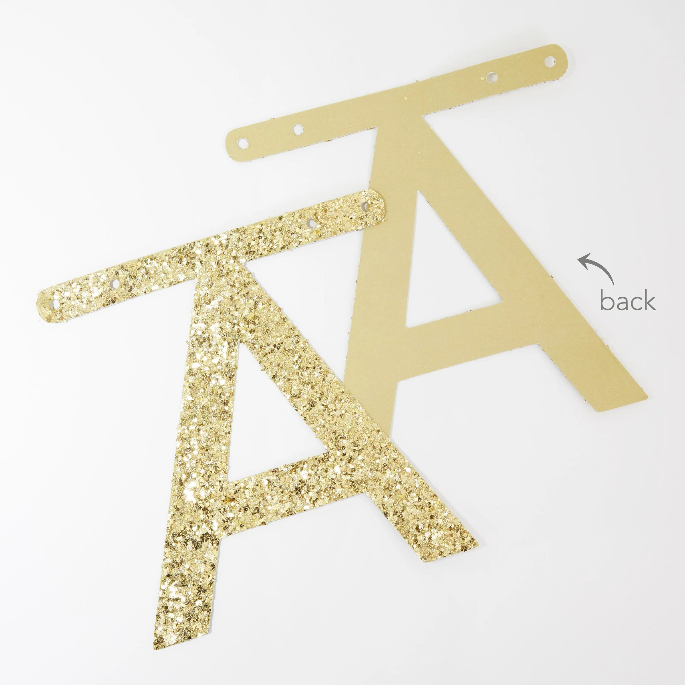 Gold Glitter Letter Garland Set - Image 3