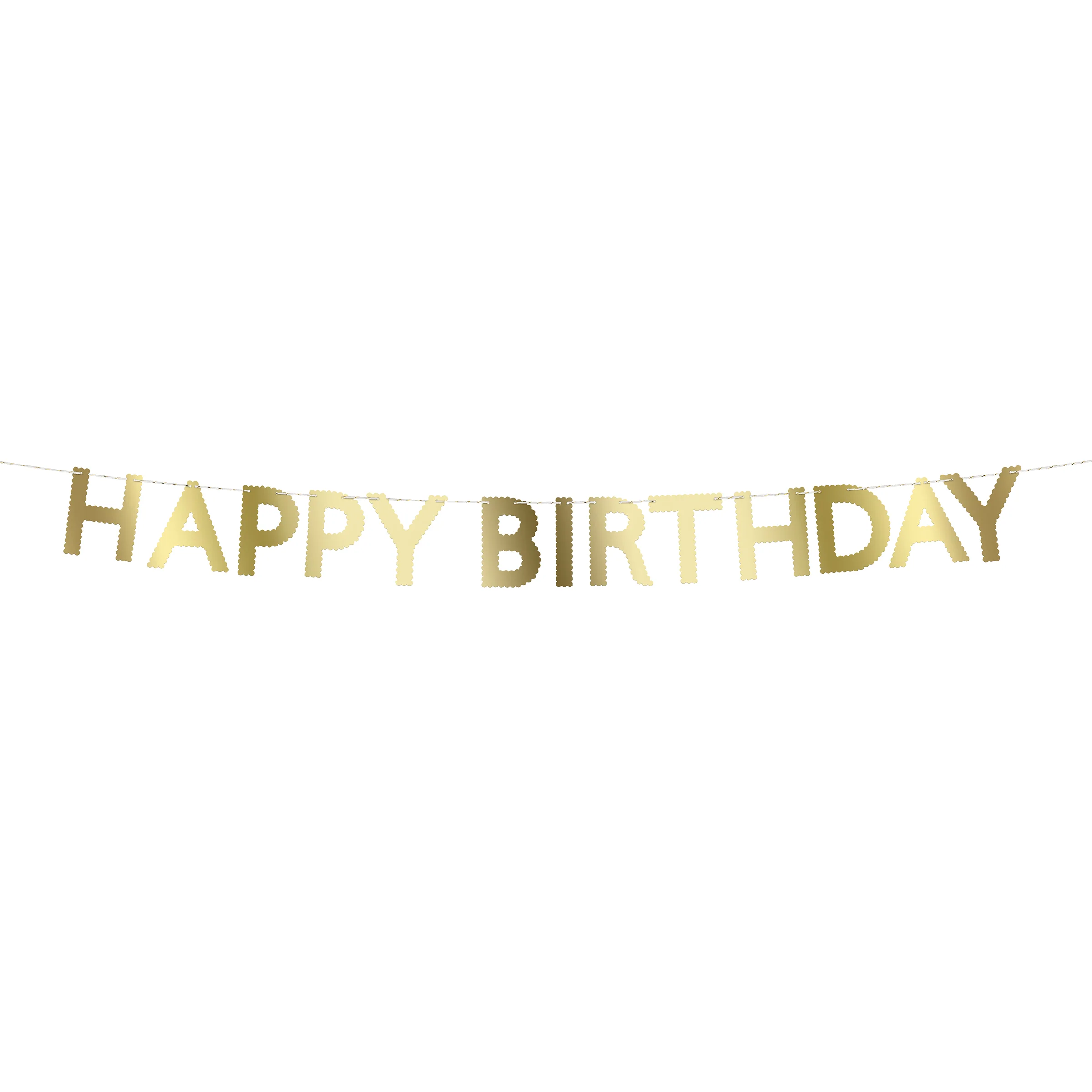 Gold Scallop Happy Birthday Garland - Image 3