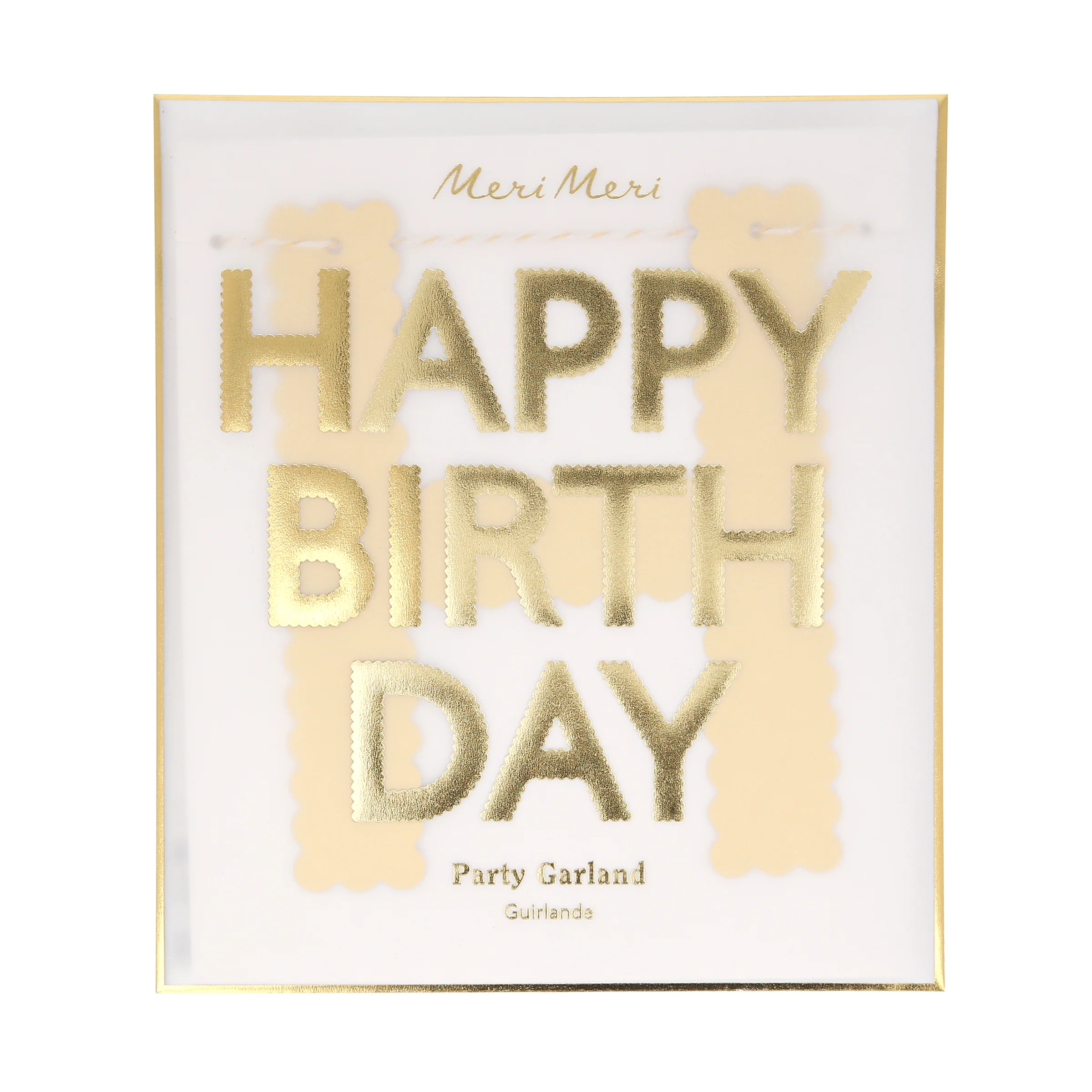 Gold Scallop Happy Birthday Garland - Image 4