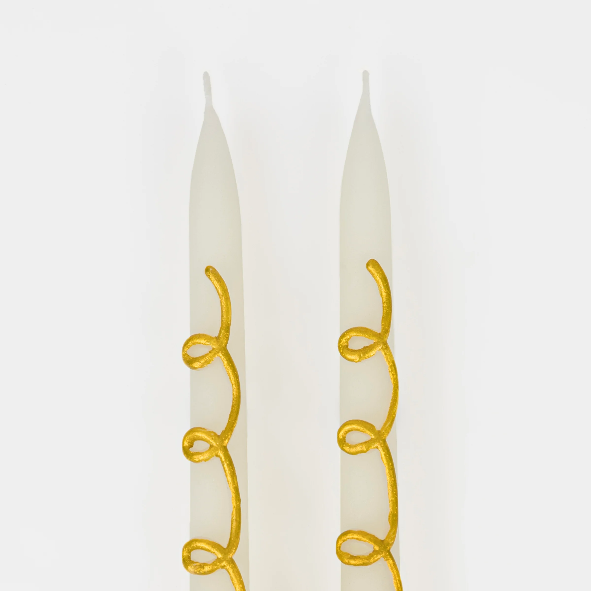 Gold Swirl Taper Candles (x 2) - Image 4