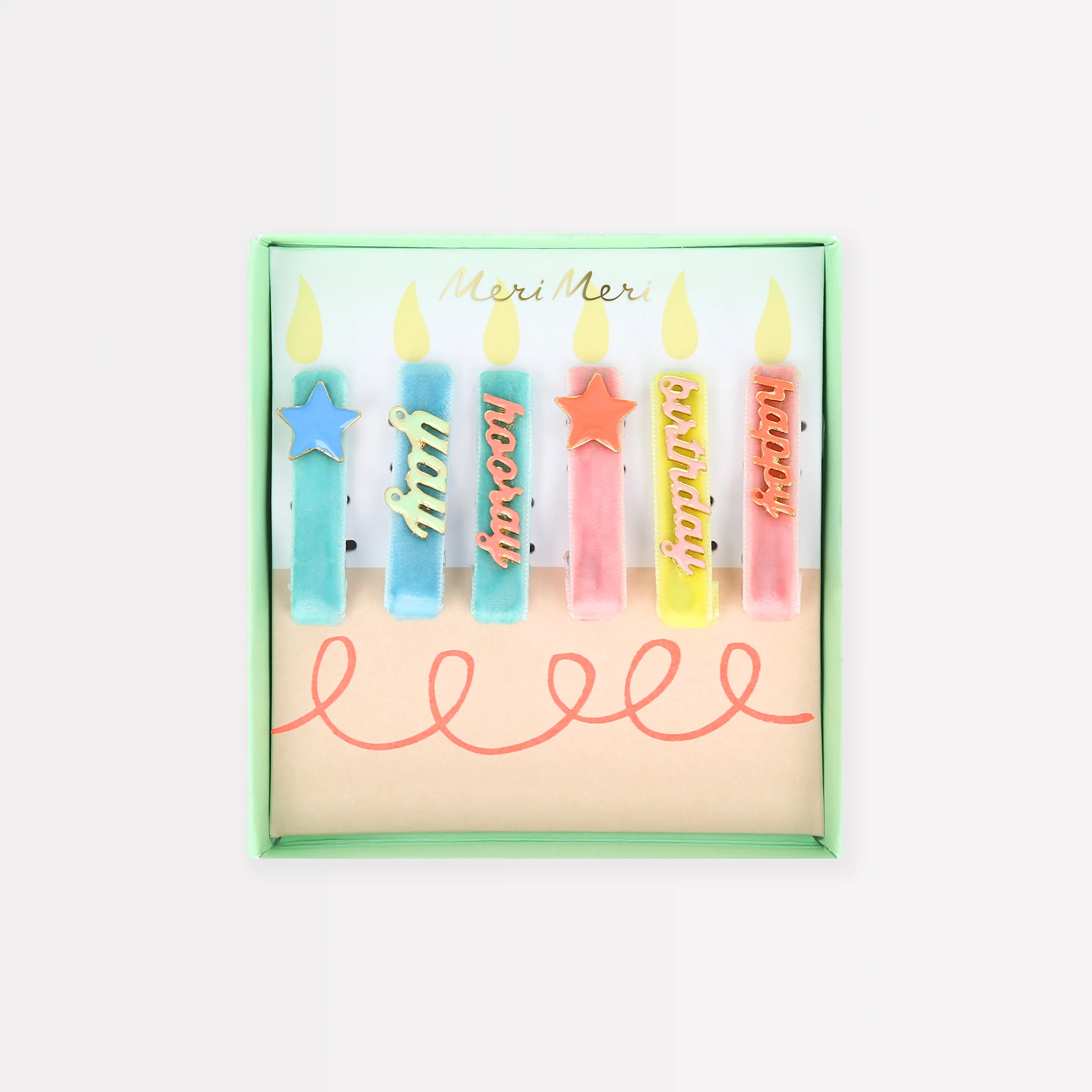 Happy Birthday Enamel Hair Clips (x 6)