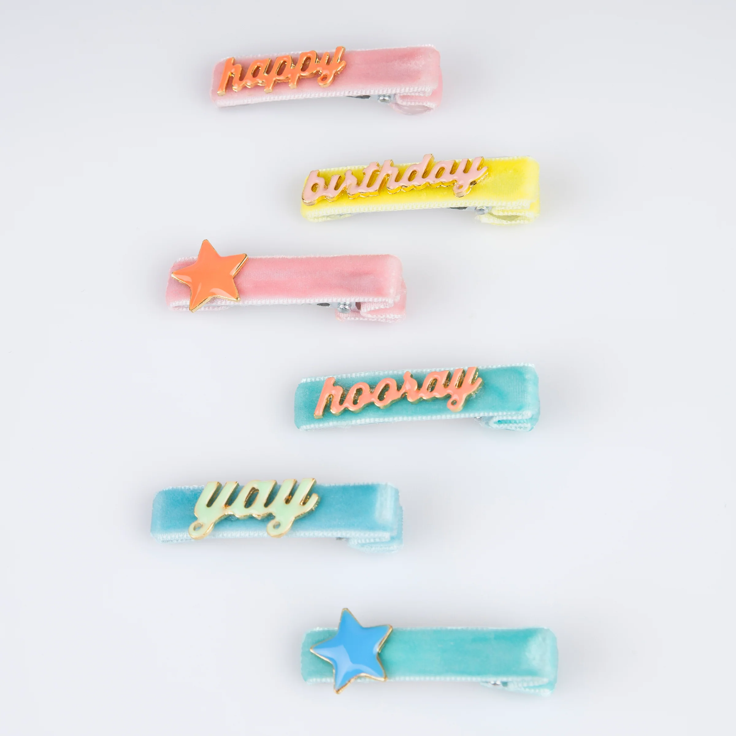 Happy Birthday Enamel Hair Clips (x 6) - Image 3