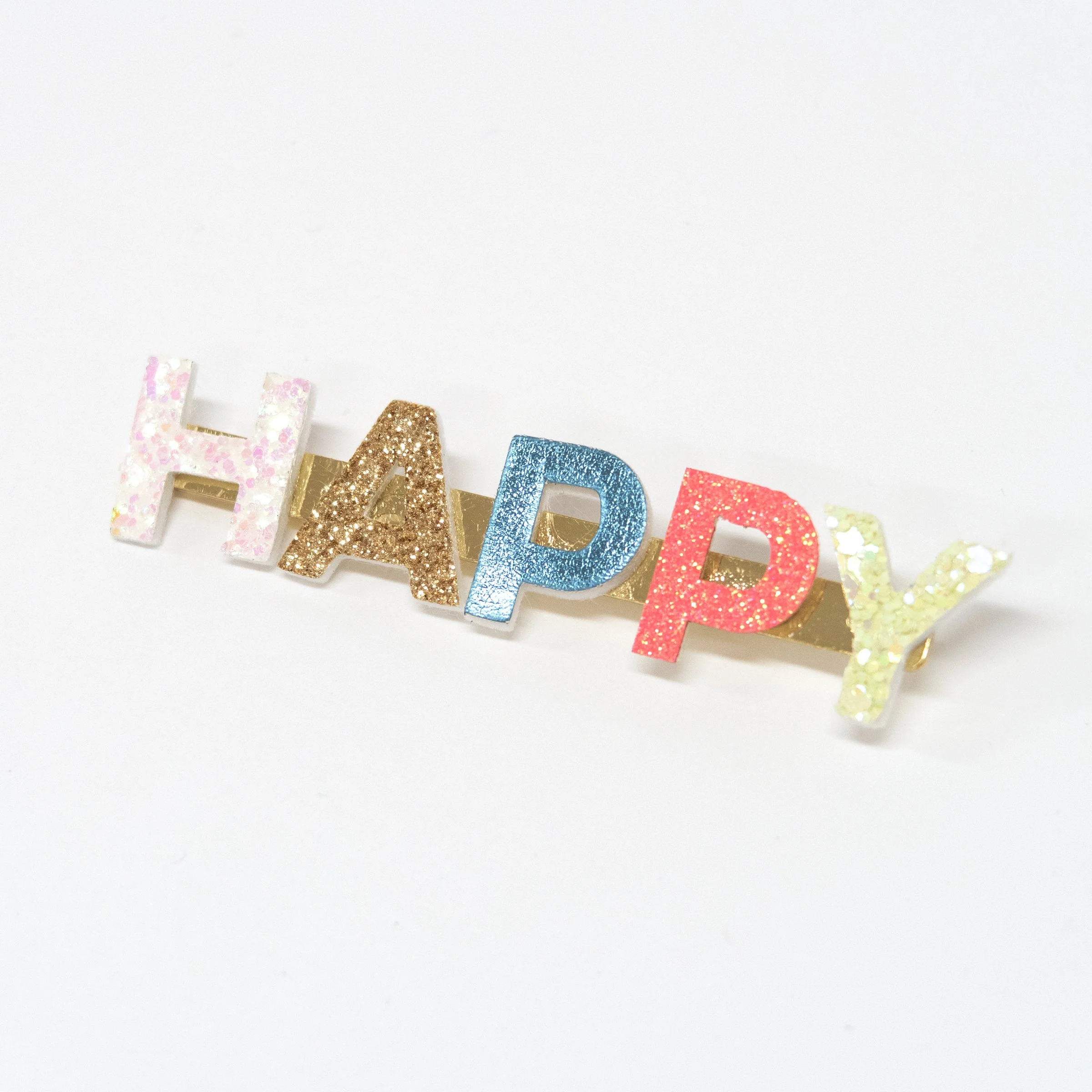 Happy Glitter Hair Clip - Image 3