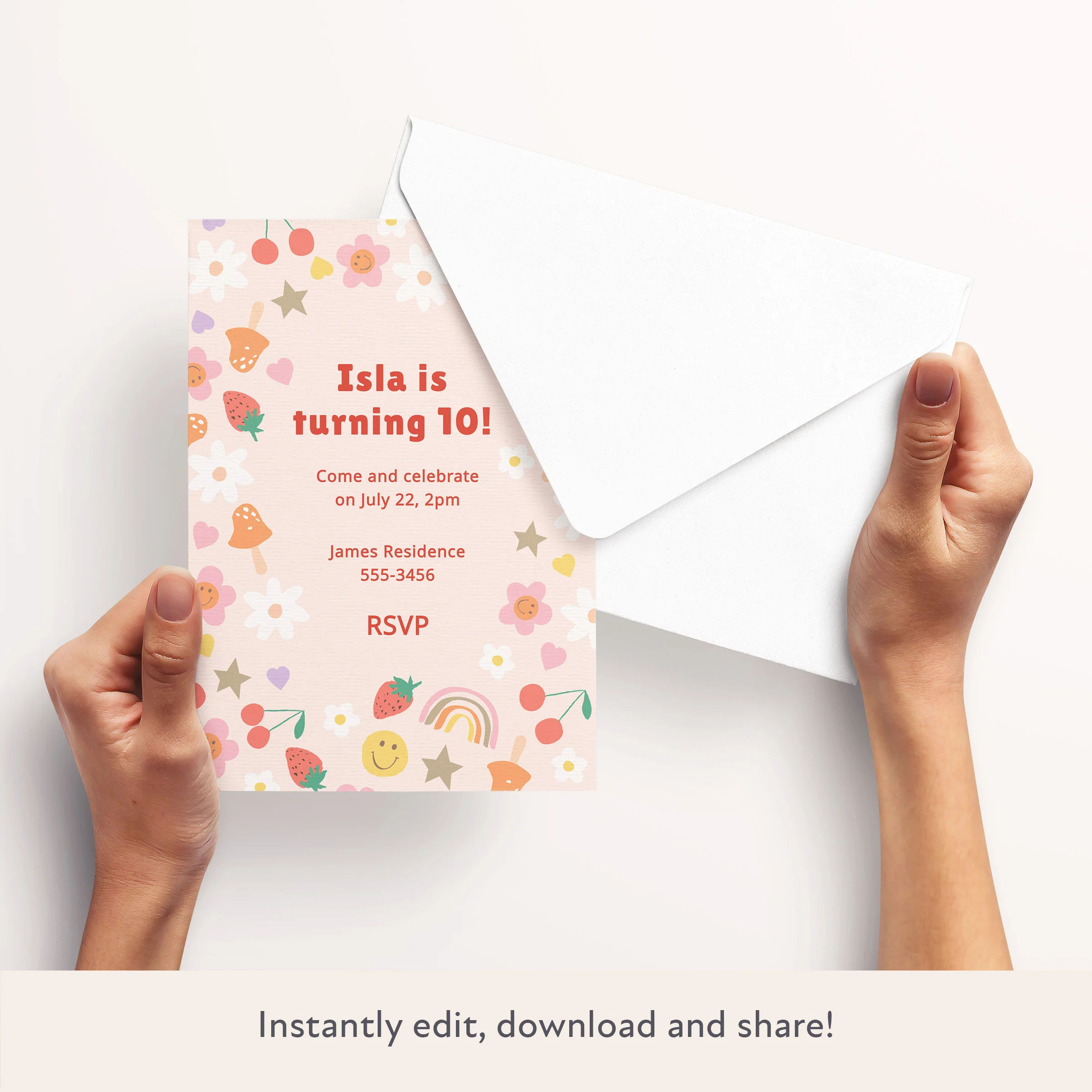 Happy Icons Download & Print Invitation - Image 3