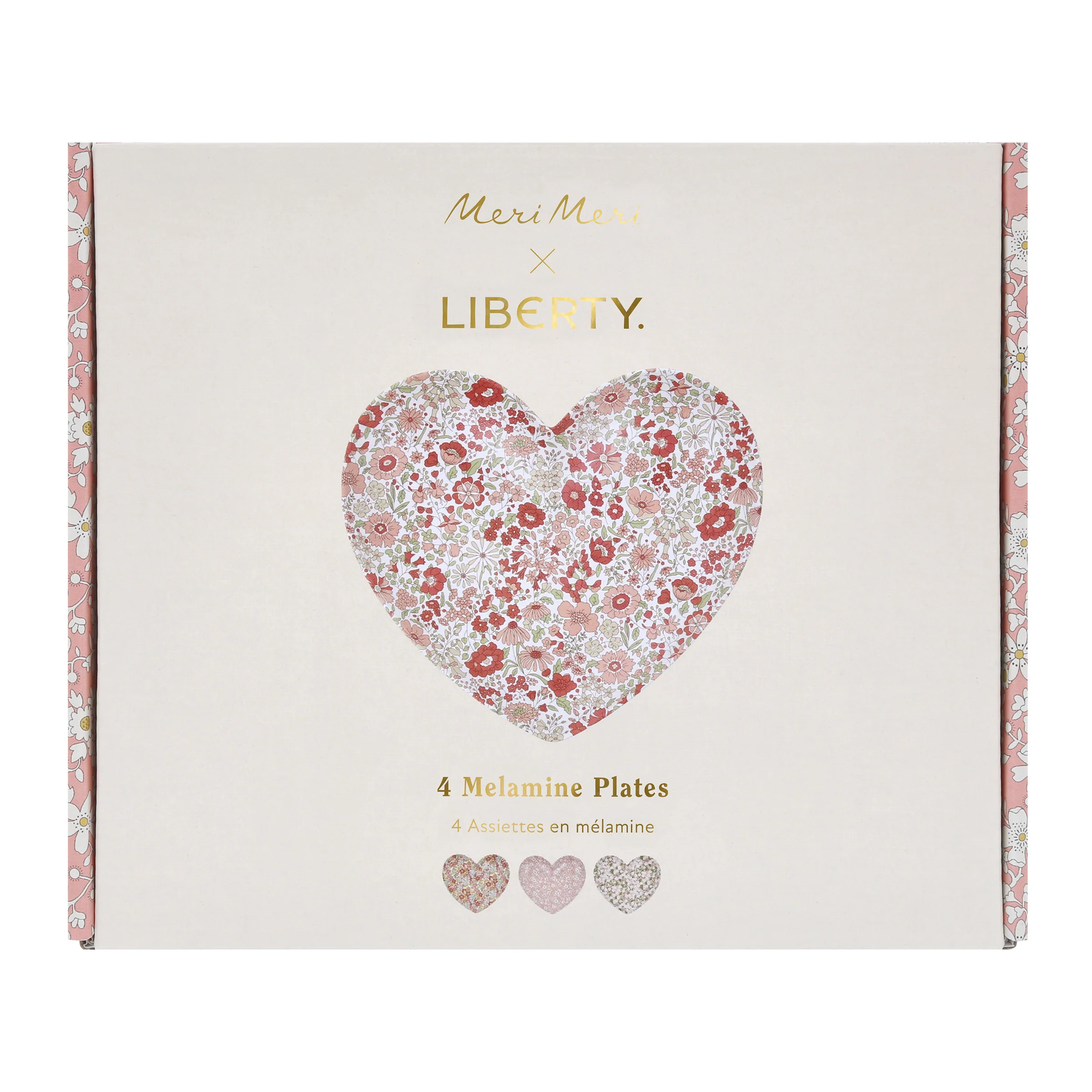 Meri Meri x Liberty Mixed Set Reusable Heart Plates (x 4) - Image 8