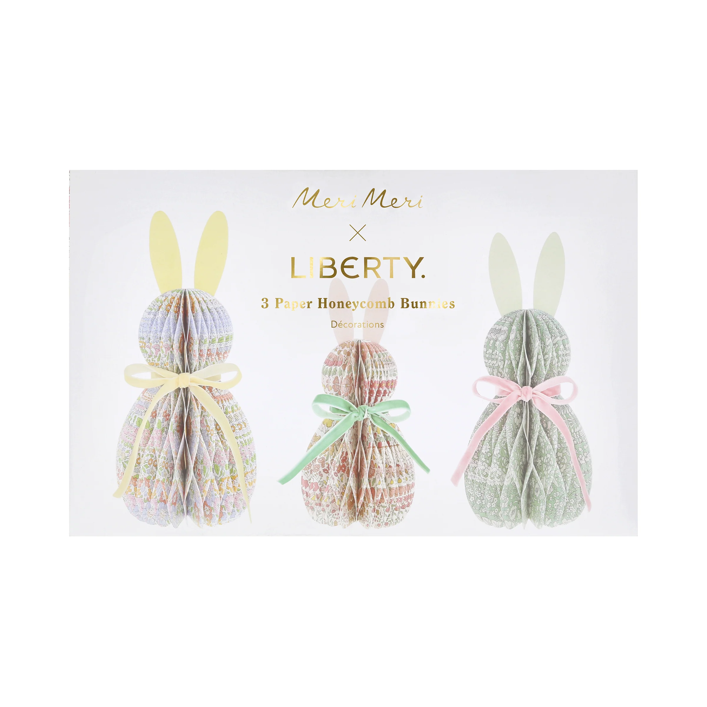 Meri Meri x Liberty Paper Honeycomb Bunnies (x 3) - Image 7