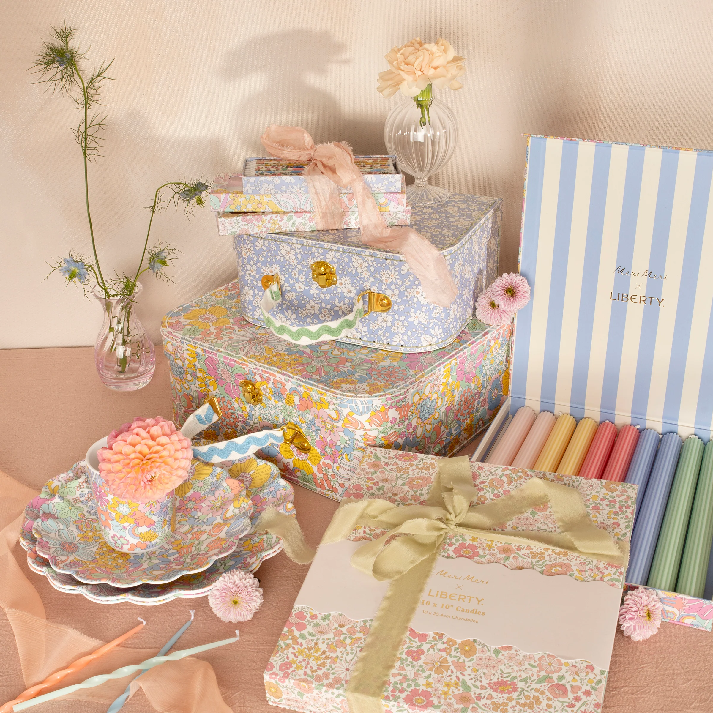 Meri Meri x Liberty Rainbow Garden Candle Gift Box (x 10) - Image 3