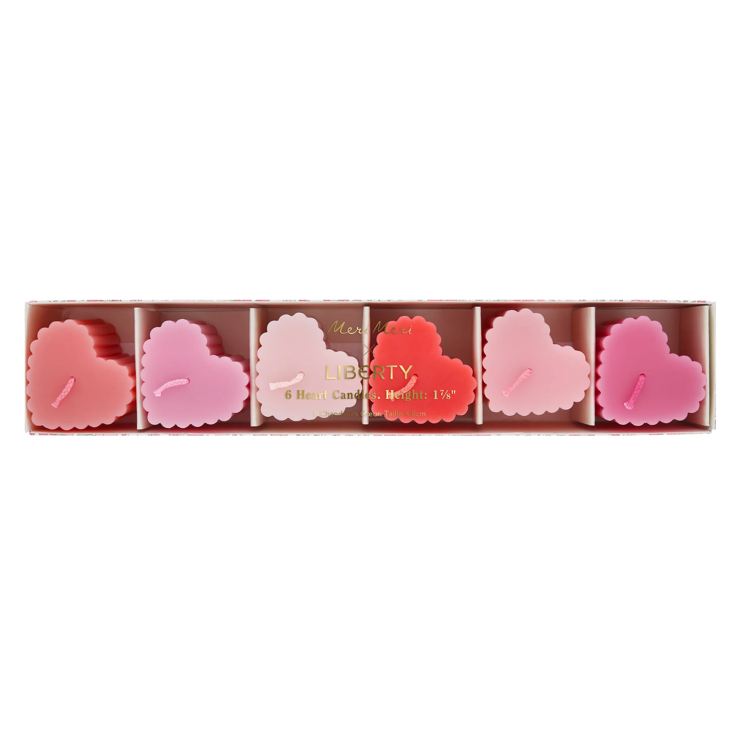 Meri Meri x Liberty Scalloped Heart Candles (x 6) - Image 3