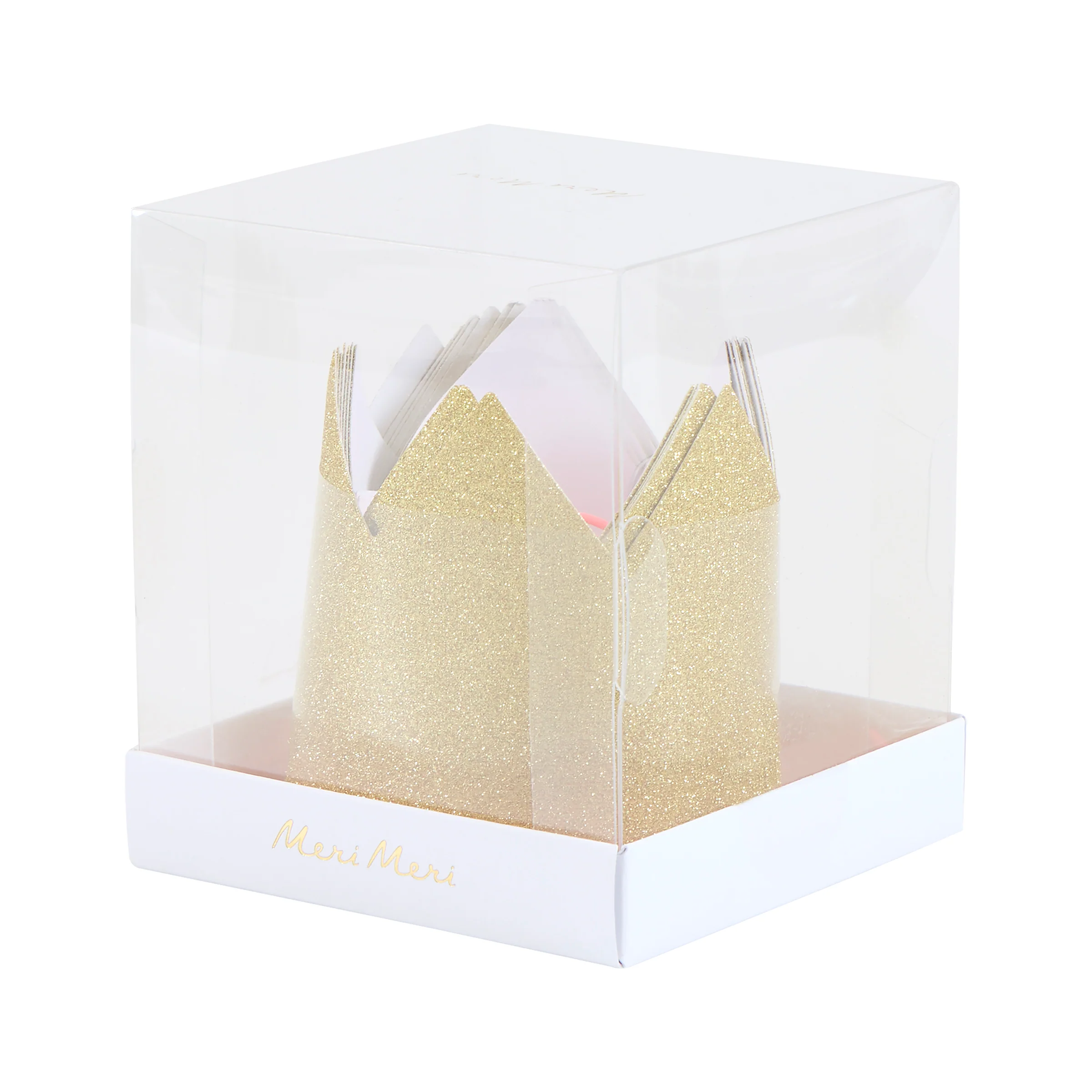 Mini Gold Glitter Crowns (x 8) - Image 3