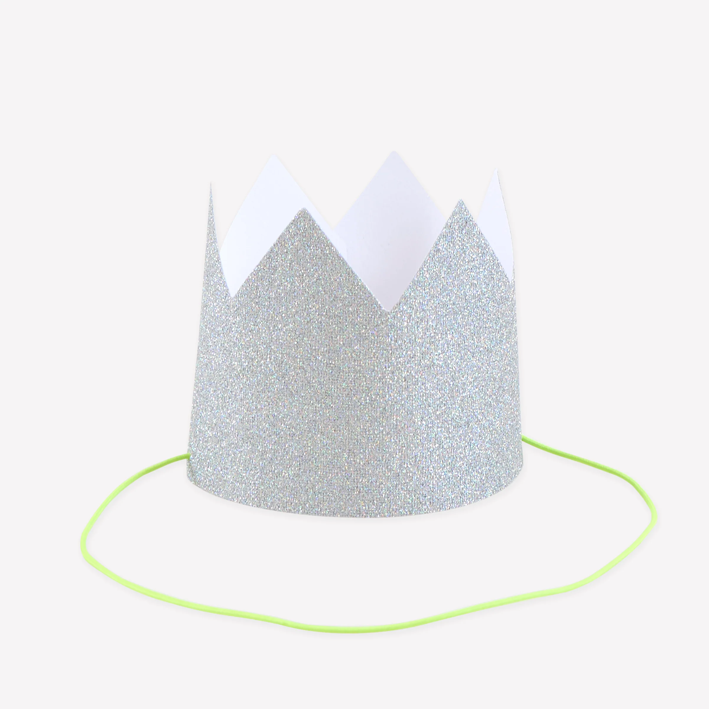 Mini Silver Glitter Crowns (x 8)