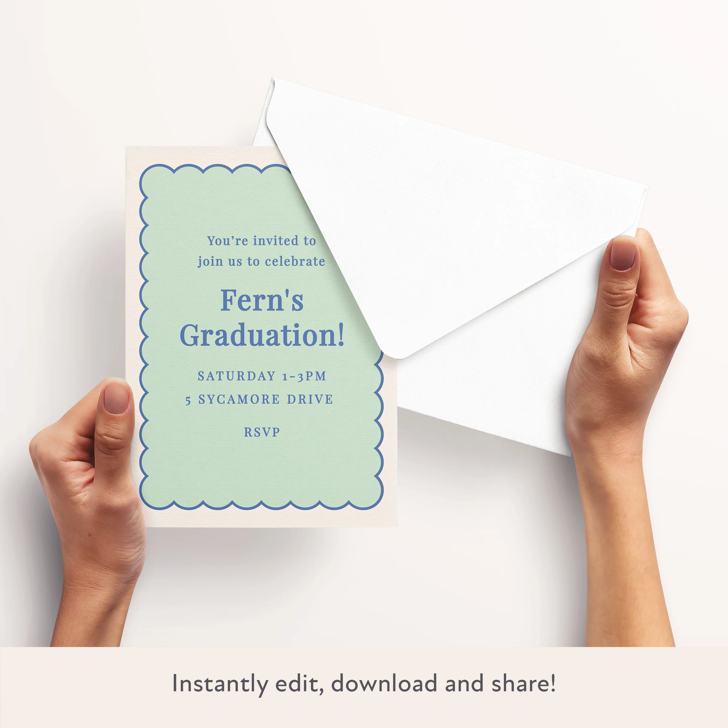 Mint Scallop Download & Print Invitation - Image 3