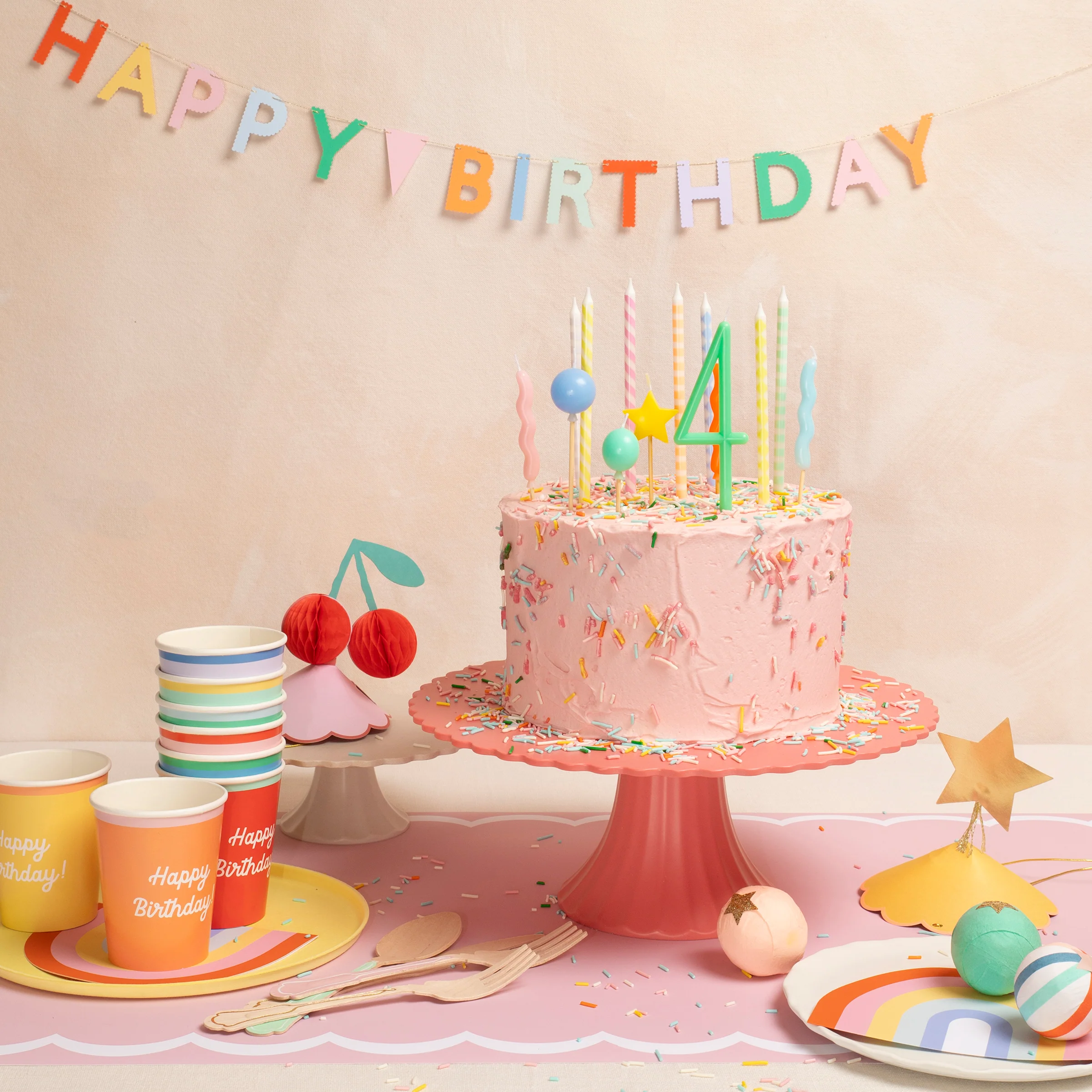 Mixed Happy Birthday Cups (x 8) - Image 2