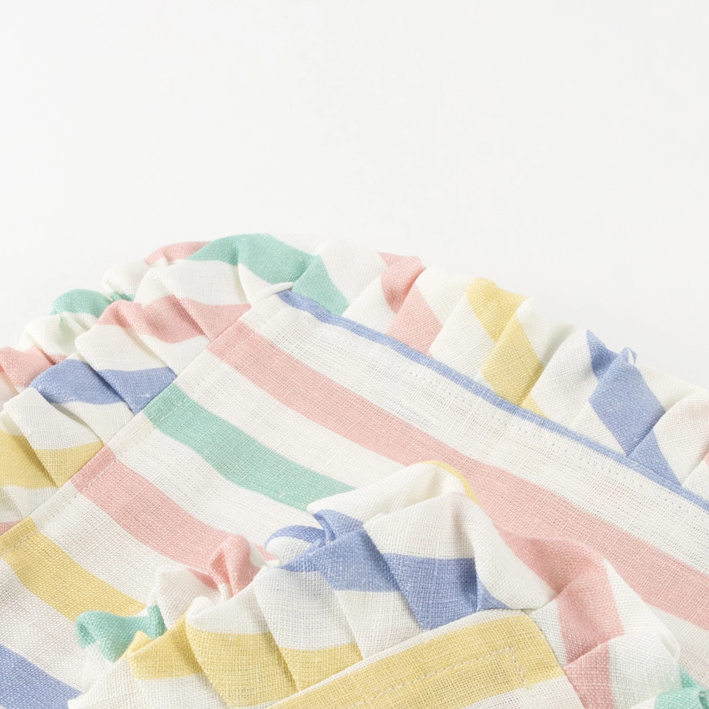 Multi Stripe Ruffle Fabric Napkins (x 4) - Image 3