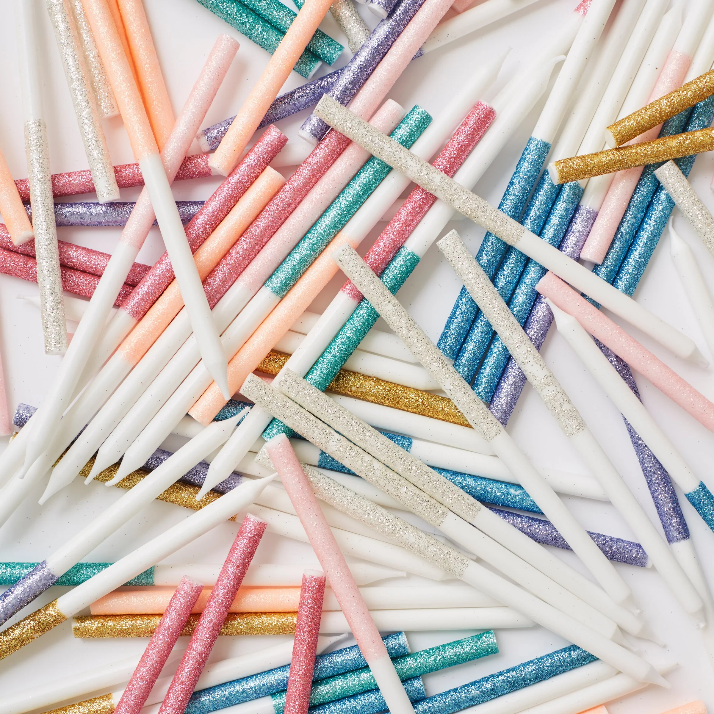 Multicolour Dipped Glitter Candles (x 16) - Image 5