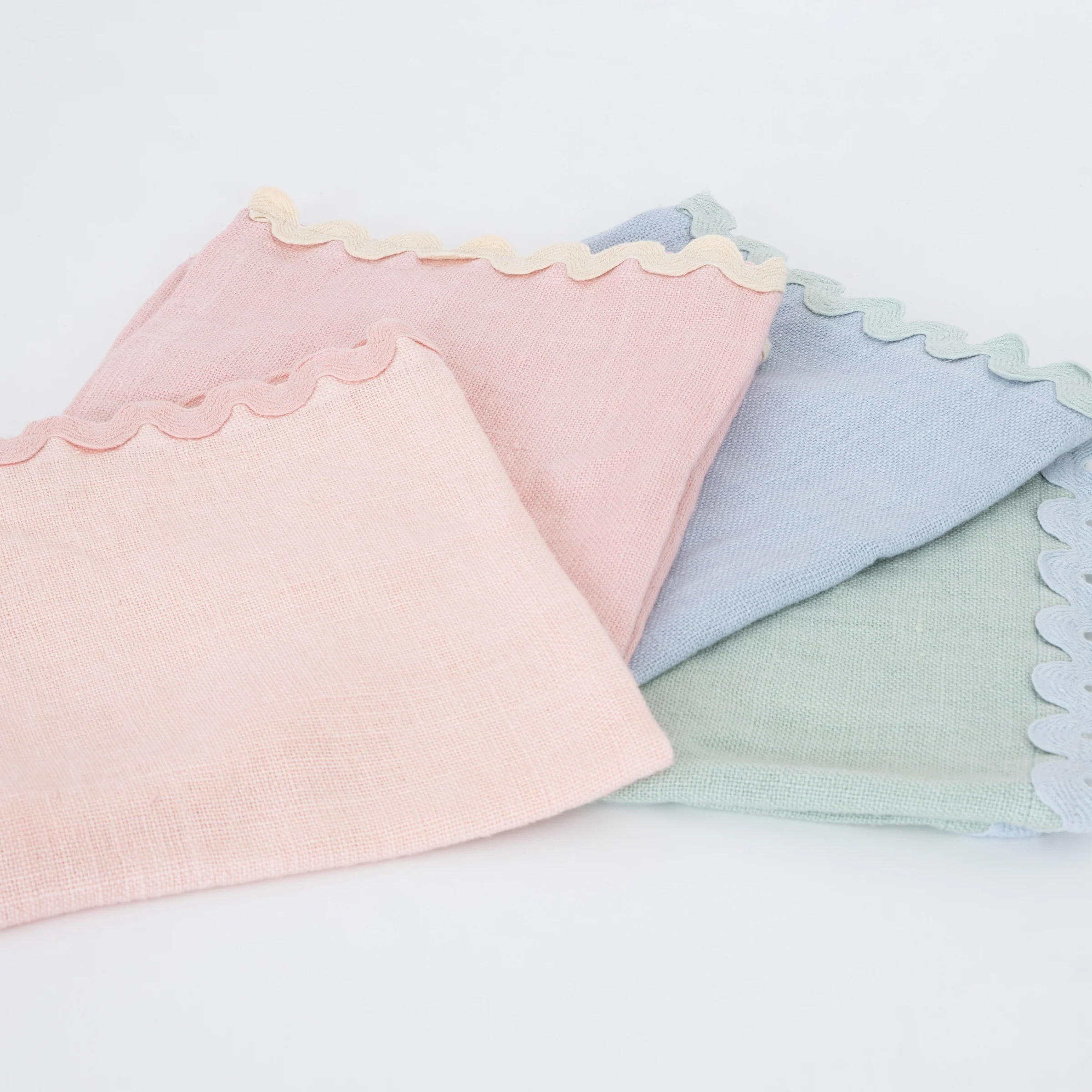 Pastel Ricrac Fabric Napkins (x 4)