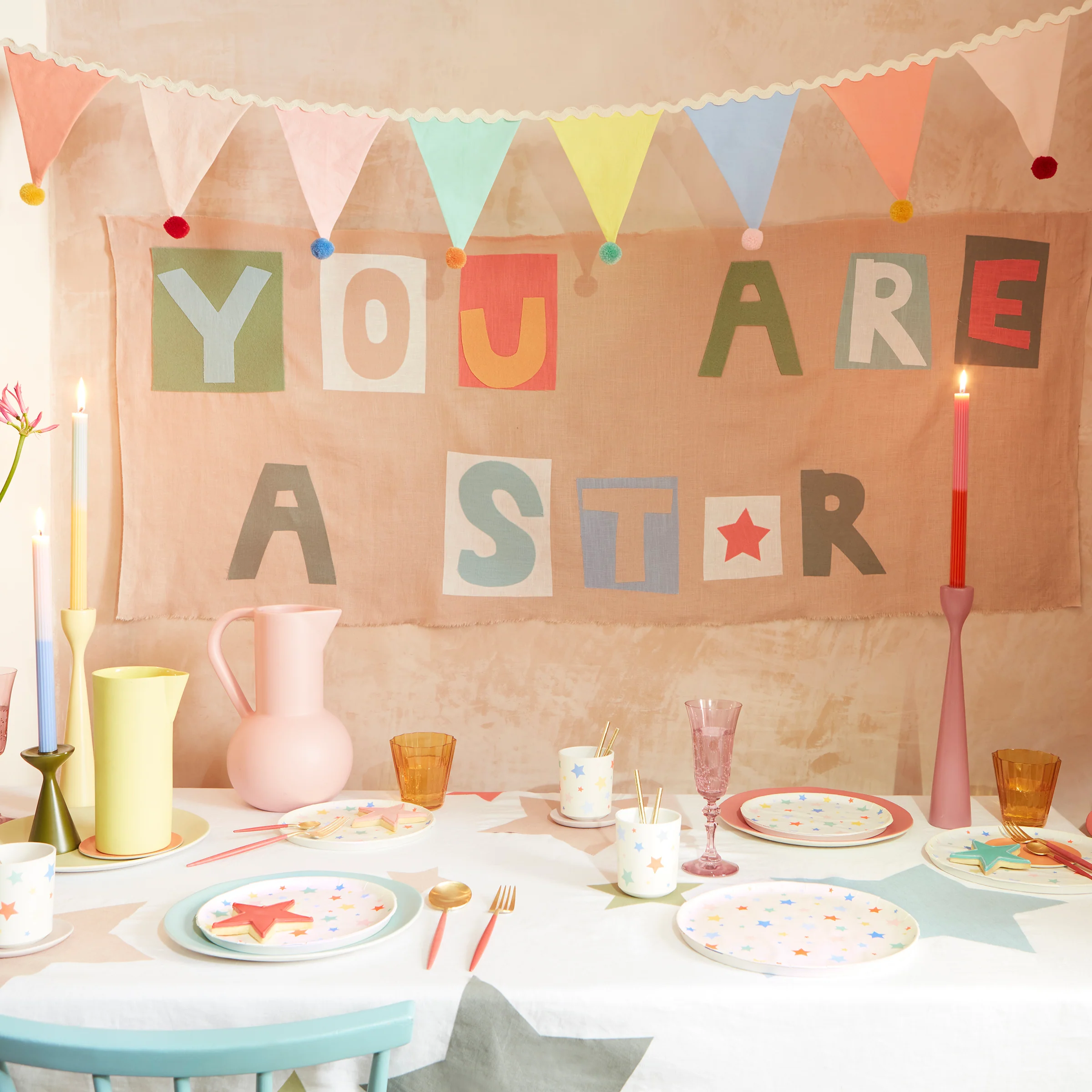 Pastel Pompom Flag Garland - Image 3