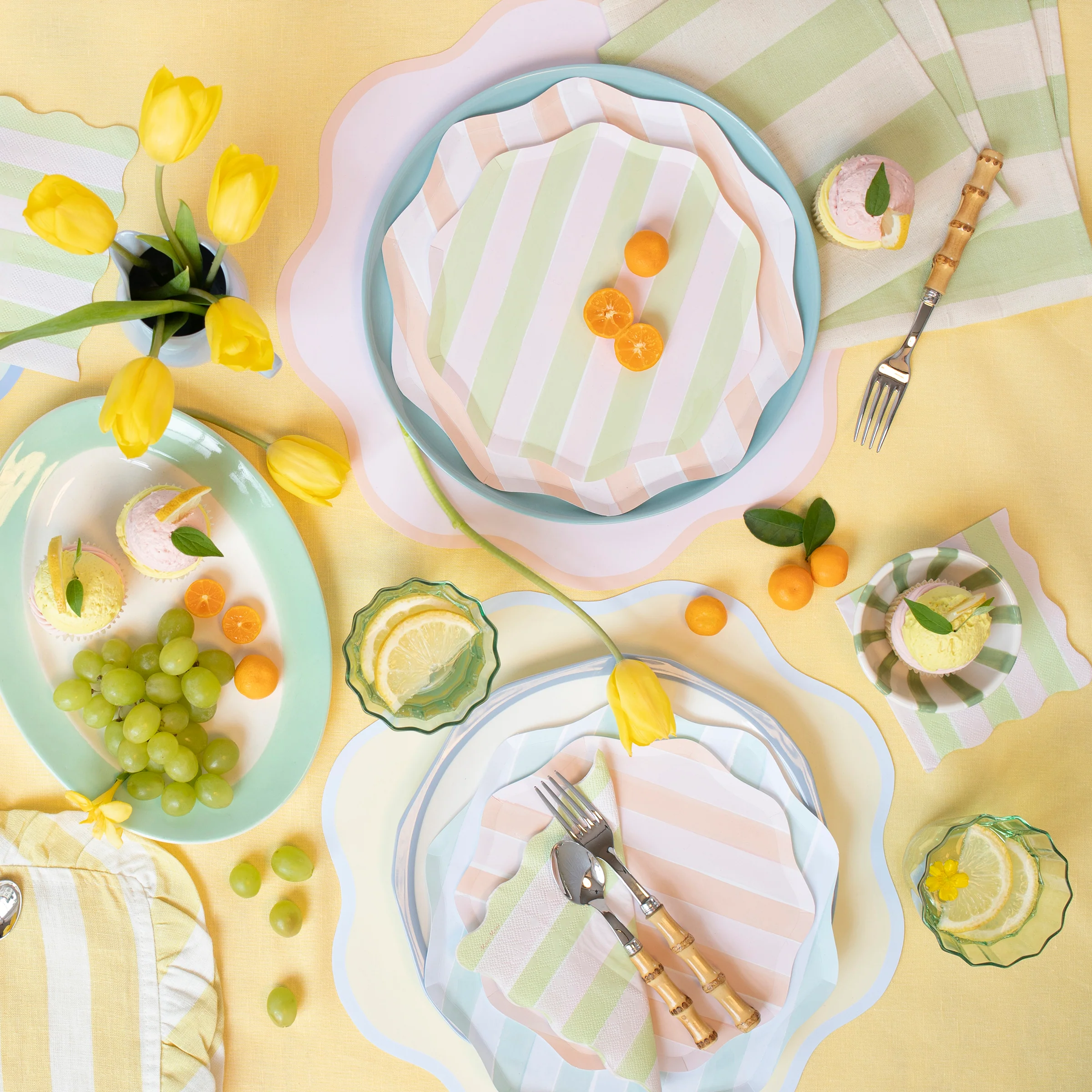 Pastel Stripe Side Plates (x 8) - Image 2