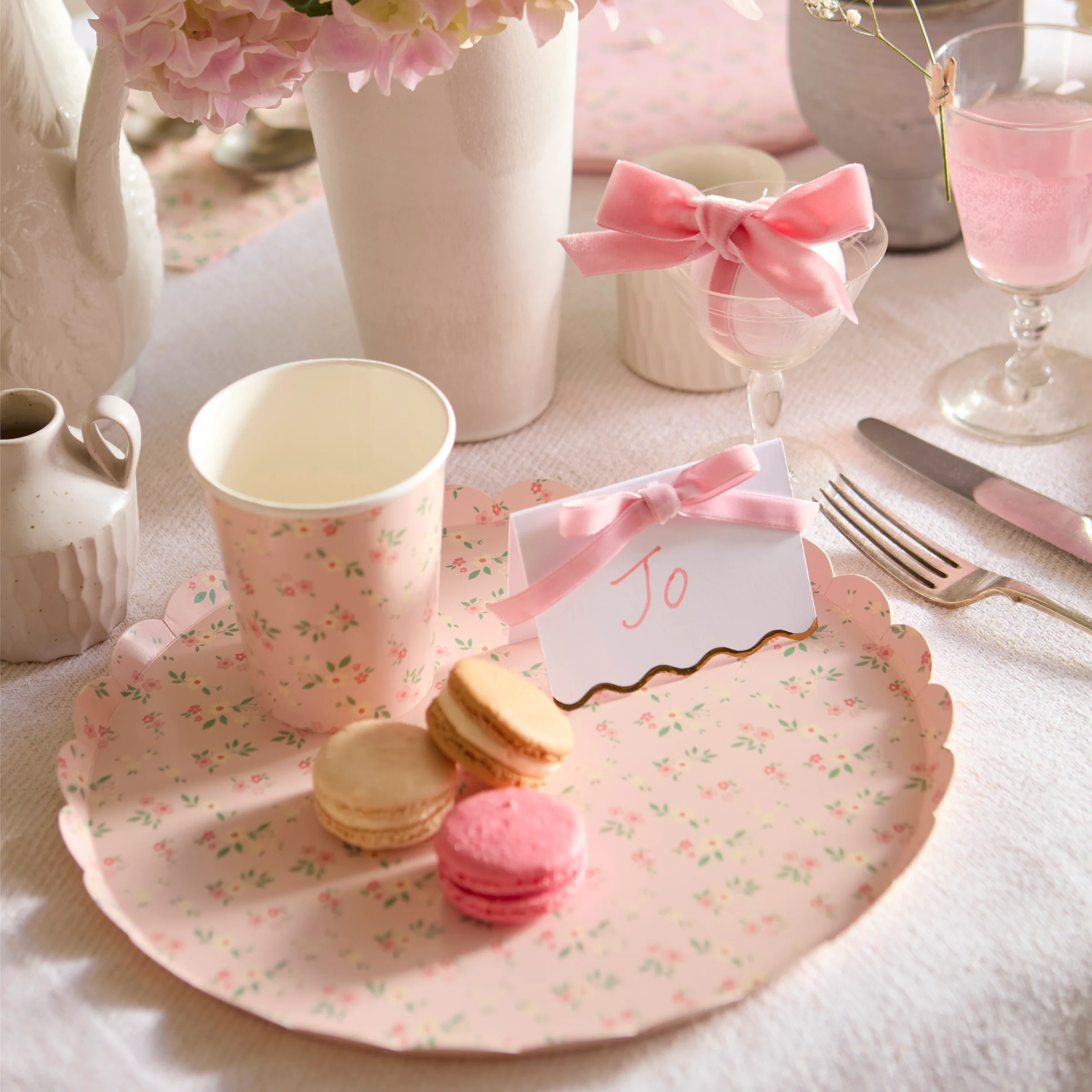 Pastel Velvet Bow Place Cards (x 6) - Image 2