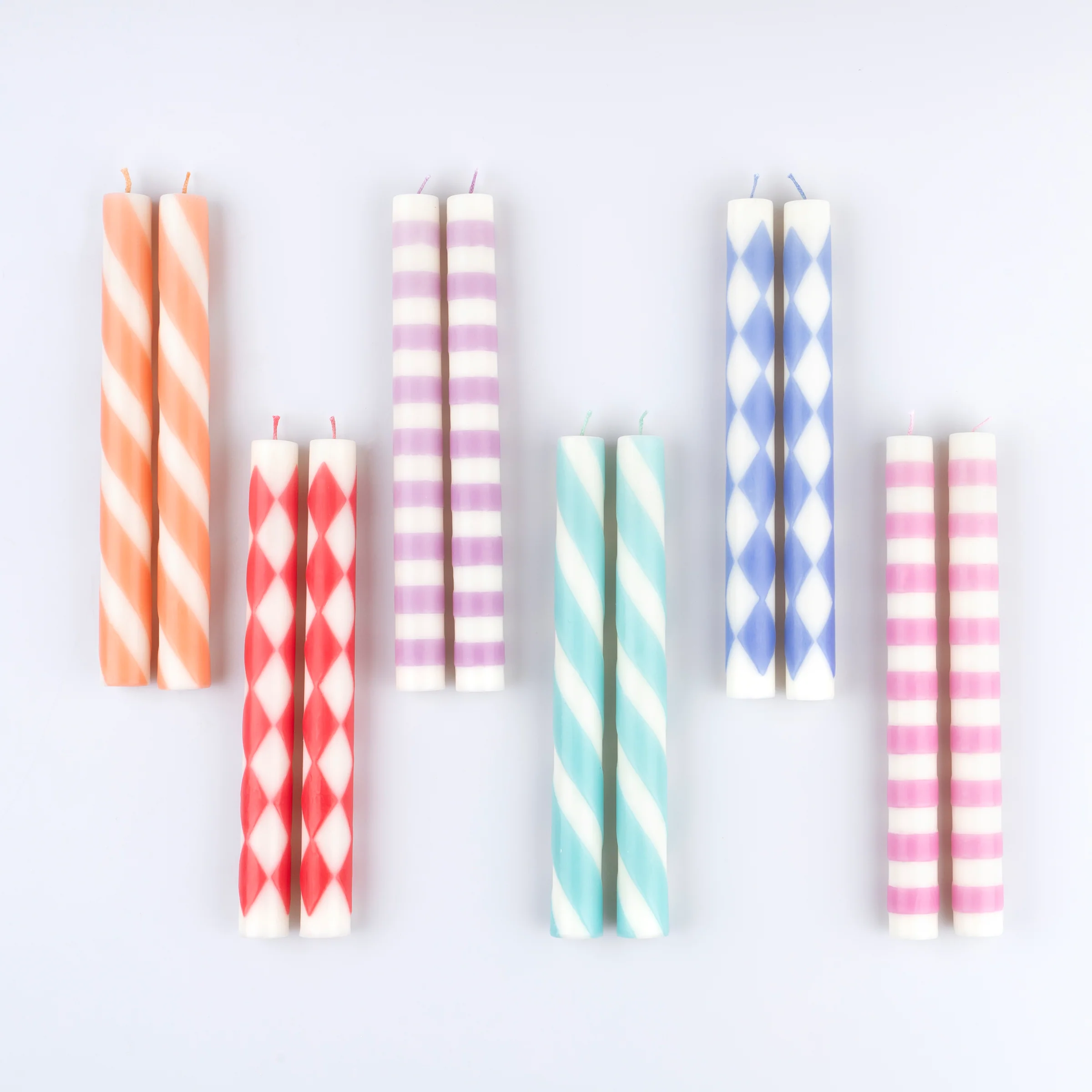 Patterned Table Candles (x 12) - Image 2