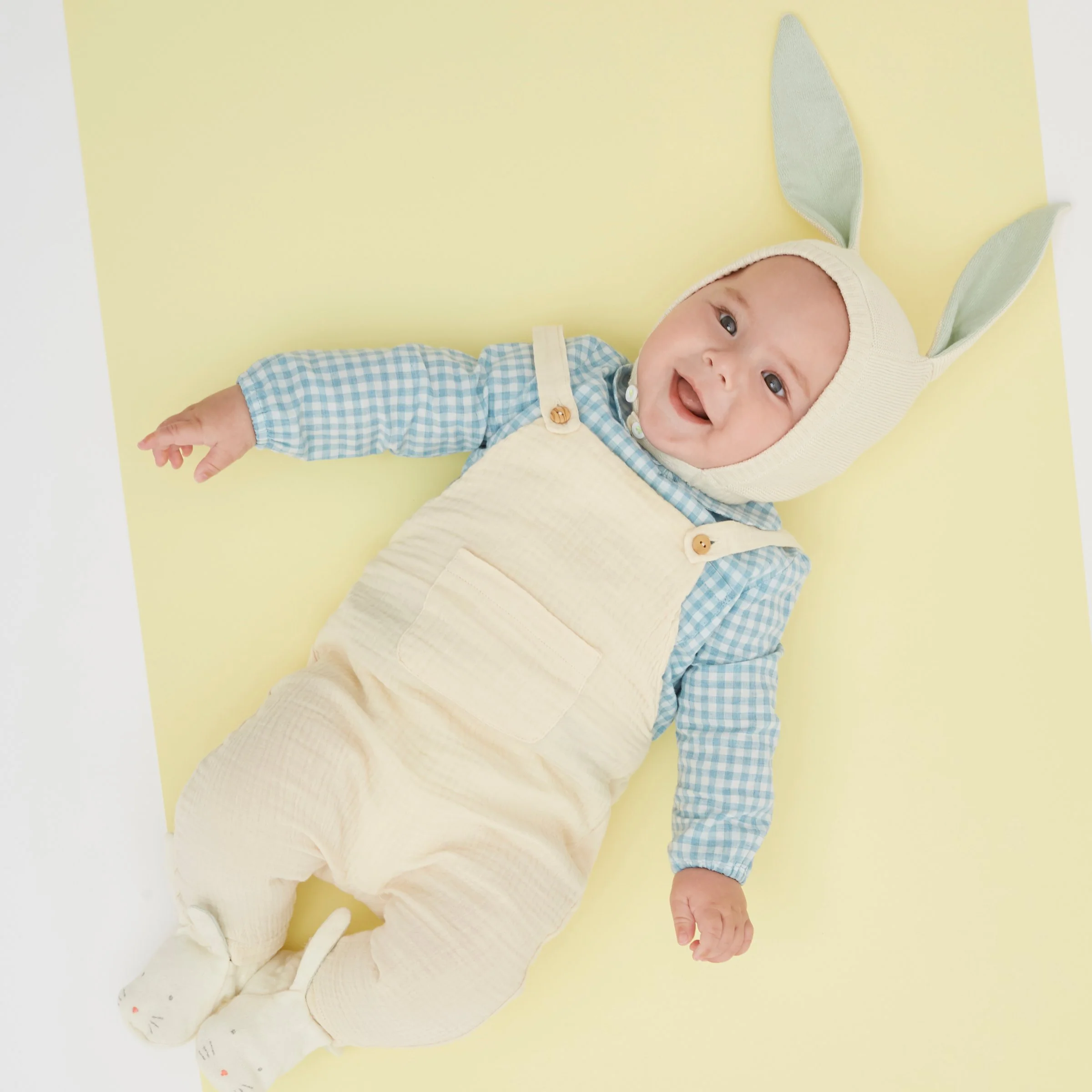 Peach Sparkle Bunny Baby Bonnet - Image 6