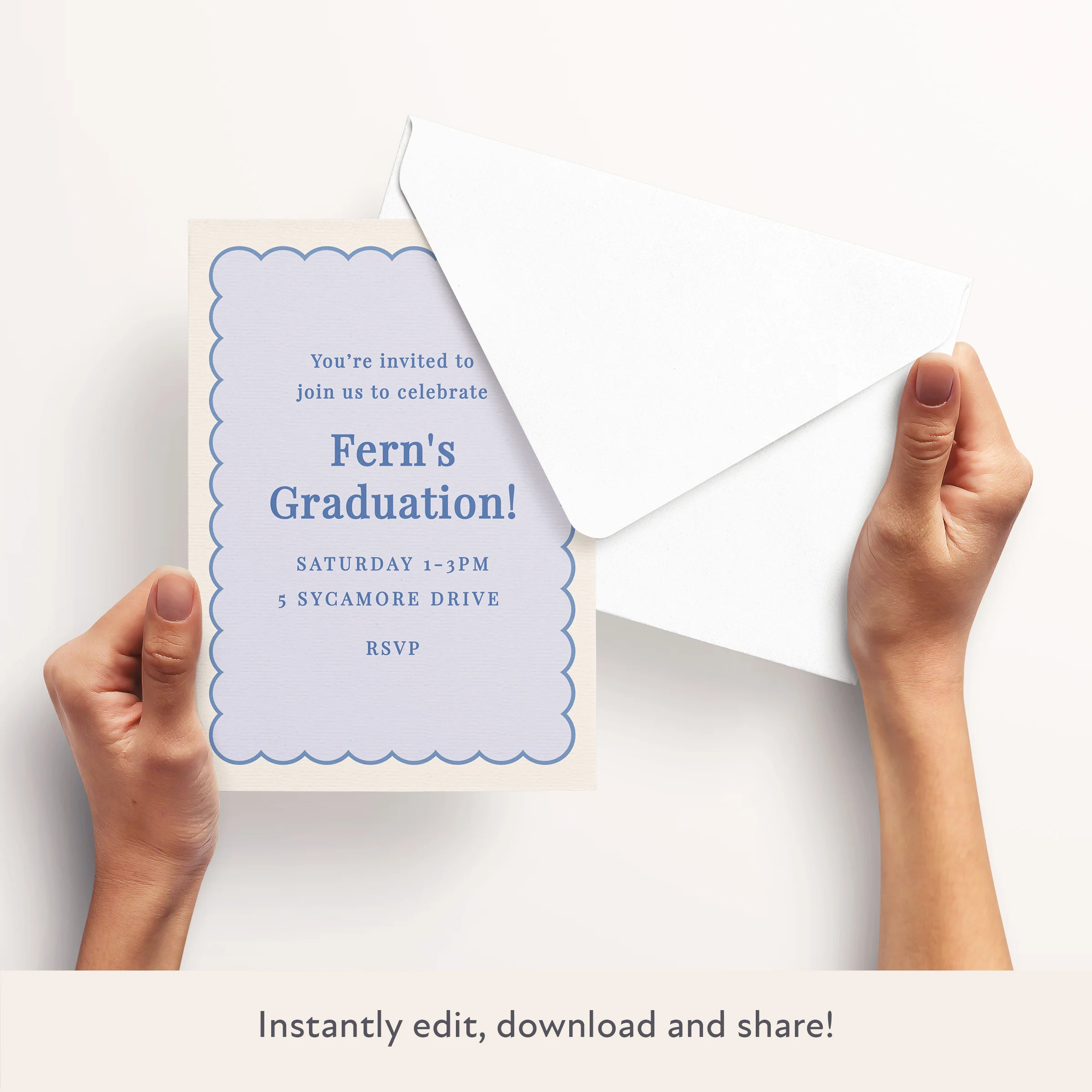 Periwinkle Scallop Download & Print Invitation - Image 3