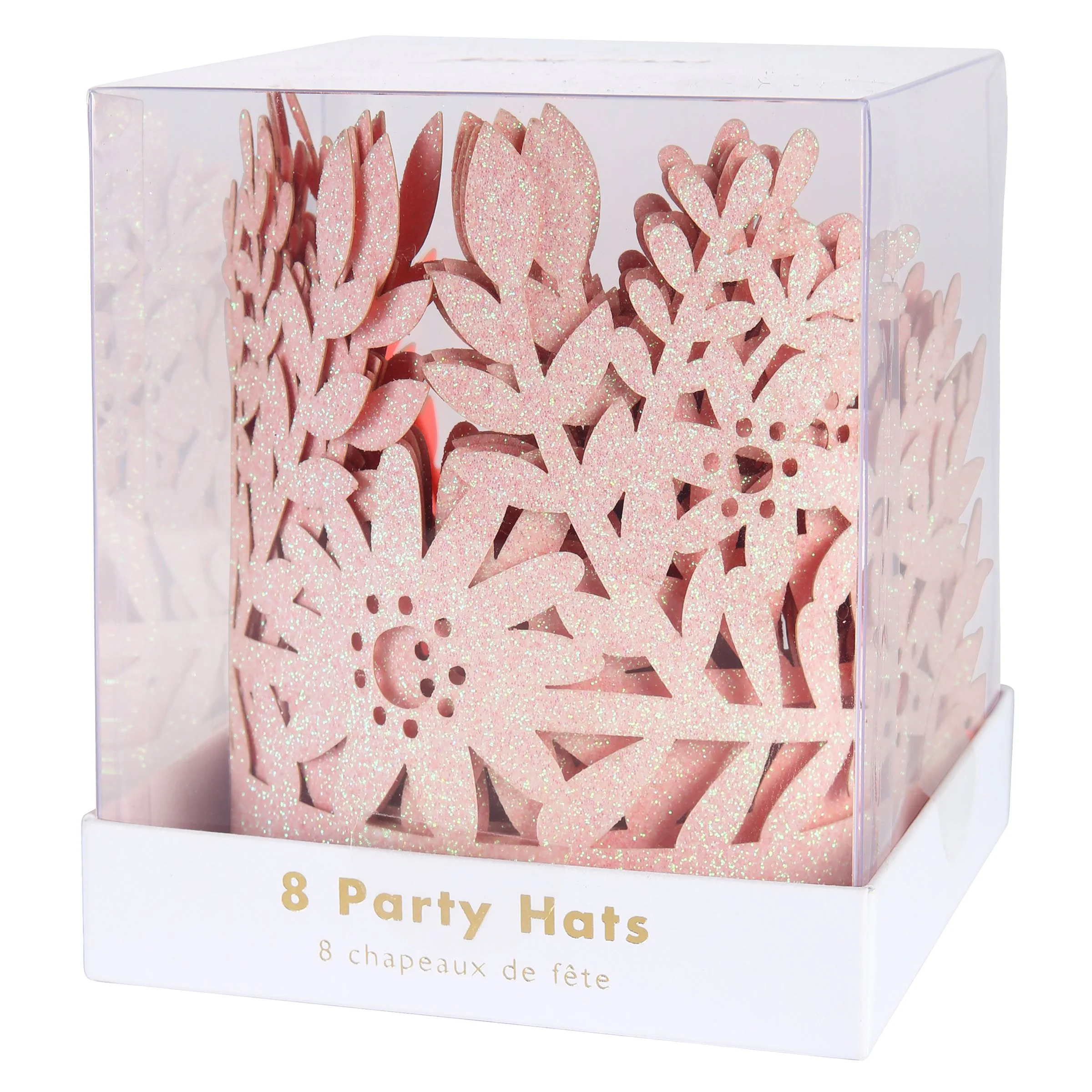 Pink Glitter Party Crowns (x 8) - Image 3