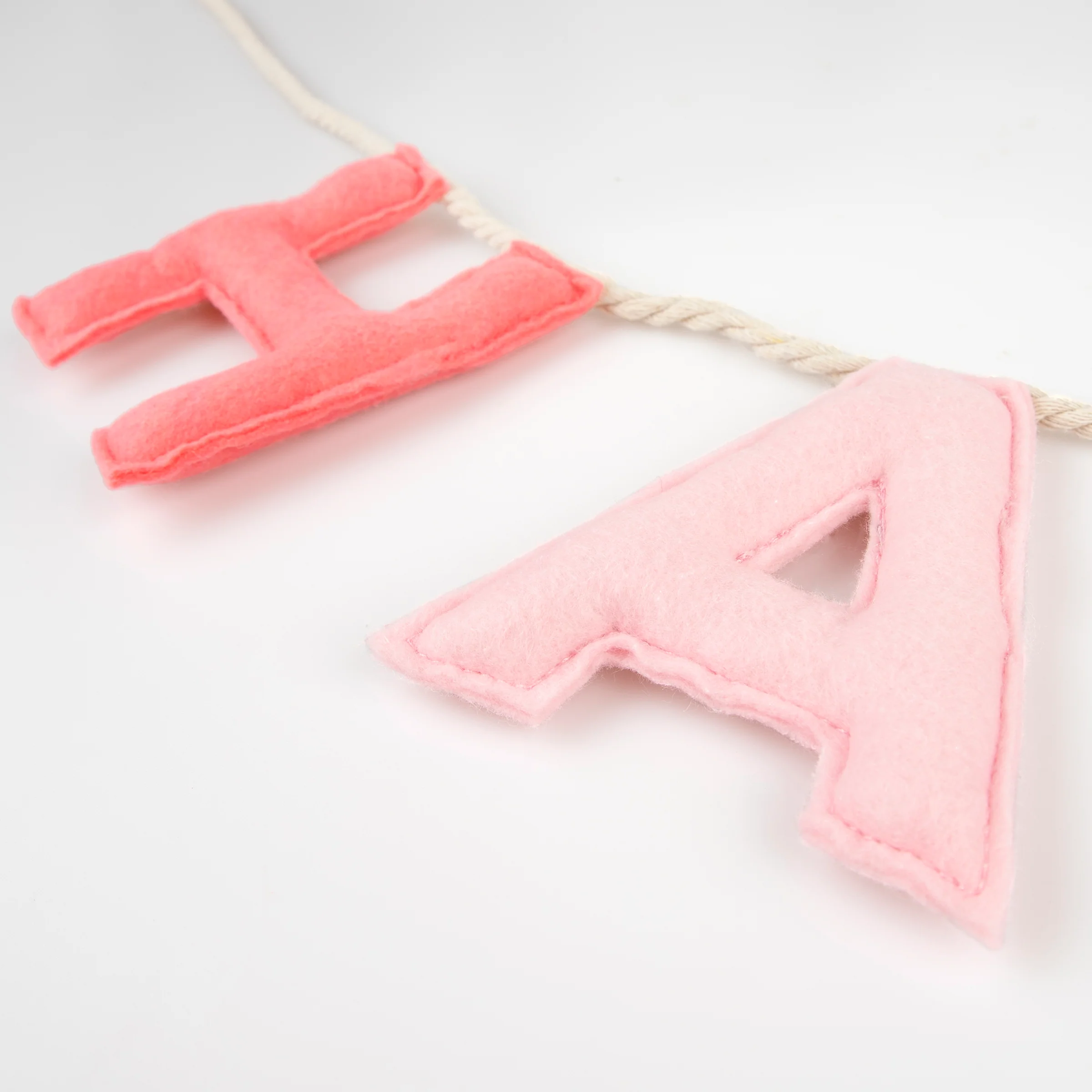 Pink Happy Birthday Felt Garland - Image 2