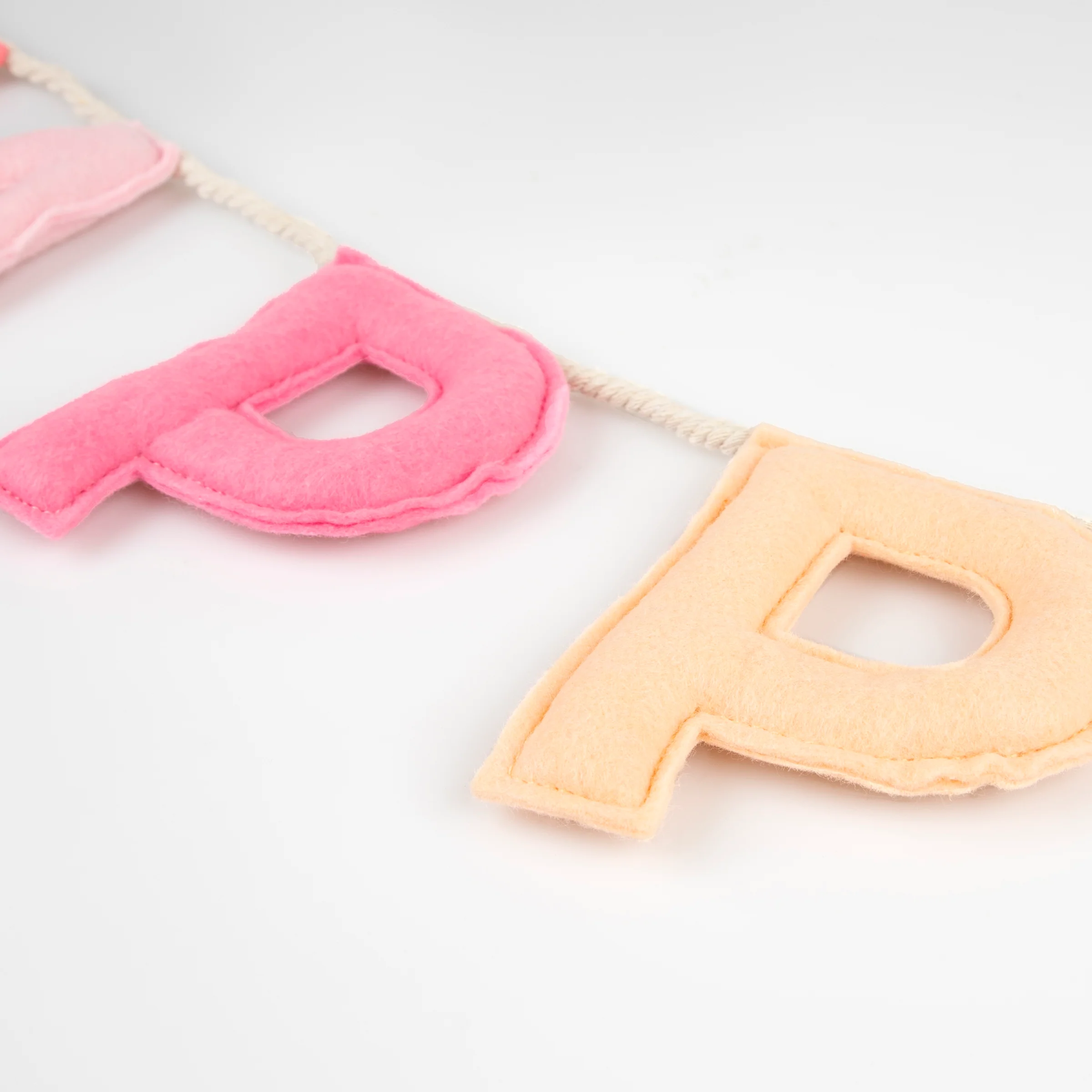 Pink Happy Birthday Felt Garland - Image 3