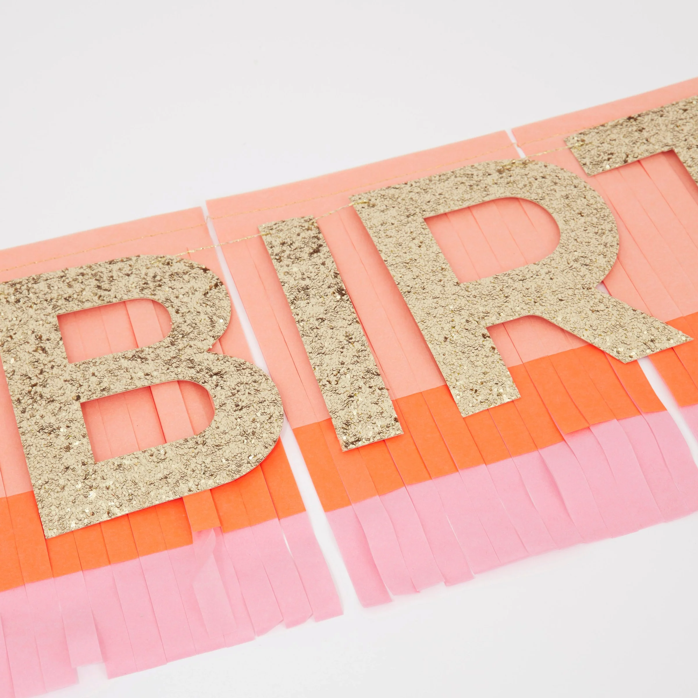 Pink Happy Birthday Fringe Garland Set - Image 2
