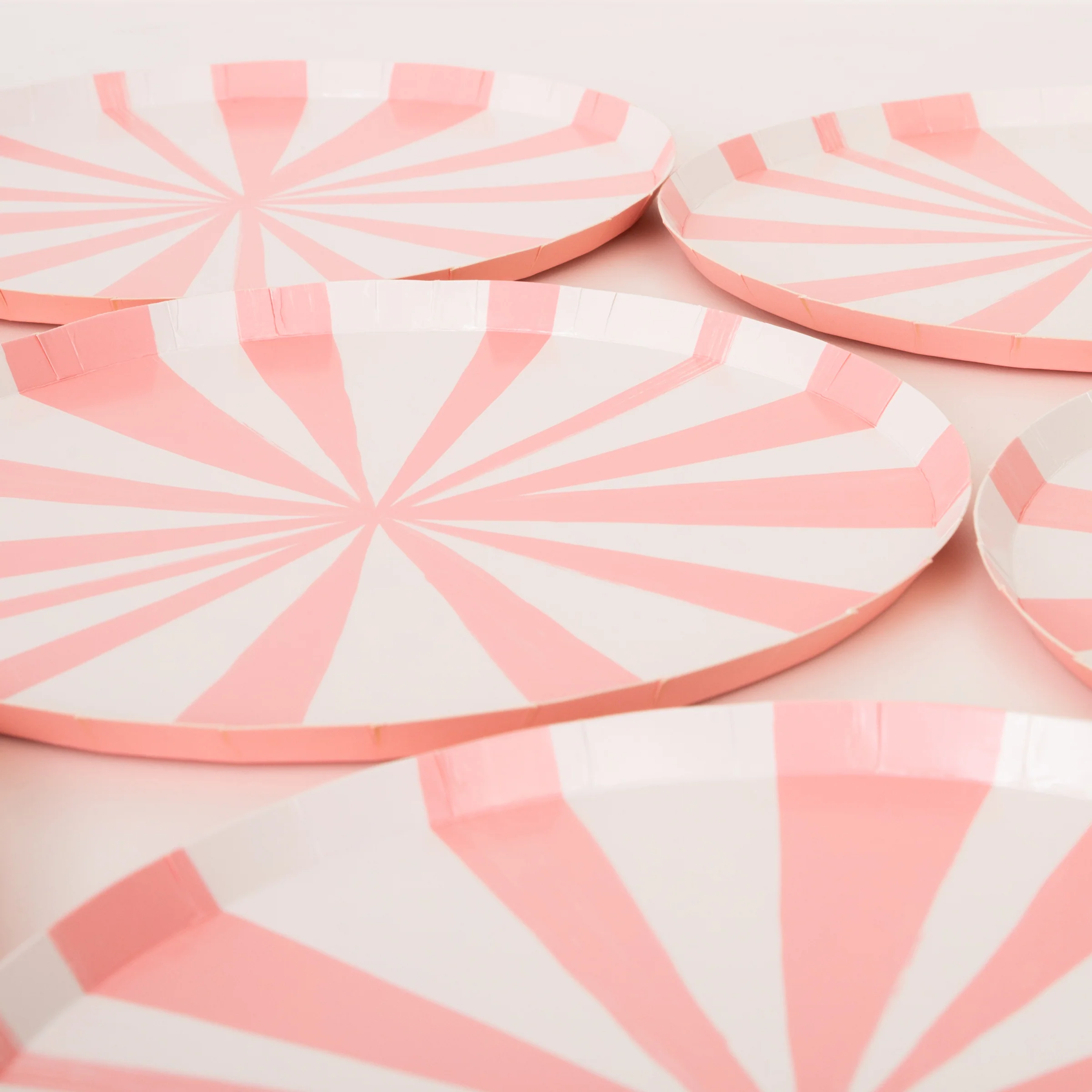 Pink Stripe Side Plates (x 8) - Image 3